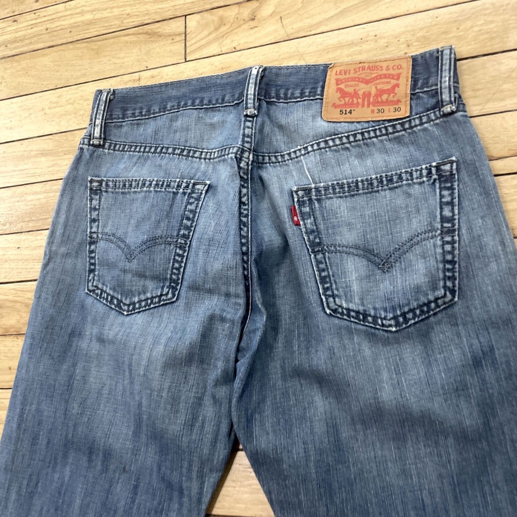 Levi's Levi's 514 Jeans Men 30x29 Slim Straight Blue Denim Skate School USA Y2k Streetwear Pants Size US 30 / EU 46 - 3 Thumbnail
