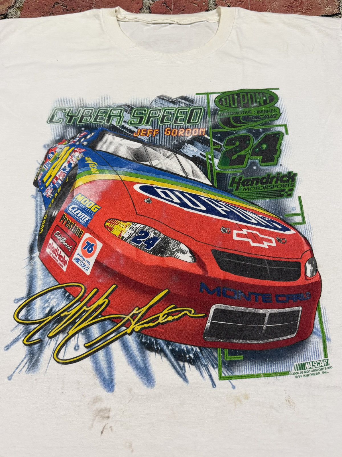 Chase Authentics Vintage 2000 NASCAR Jeff Gordon Cyber Speed Tee Distressed Size US XL / EU 56 / 4 - 6 Thumbnail