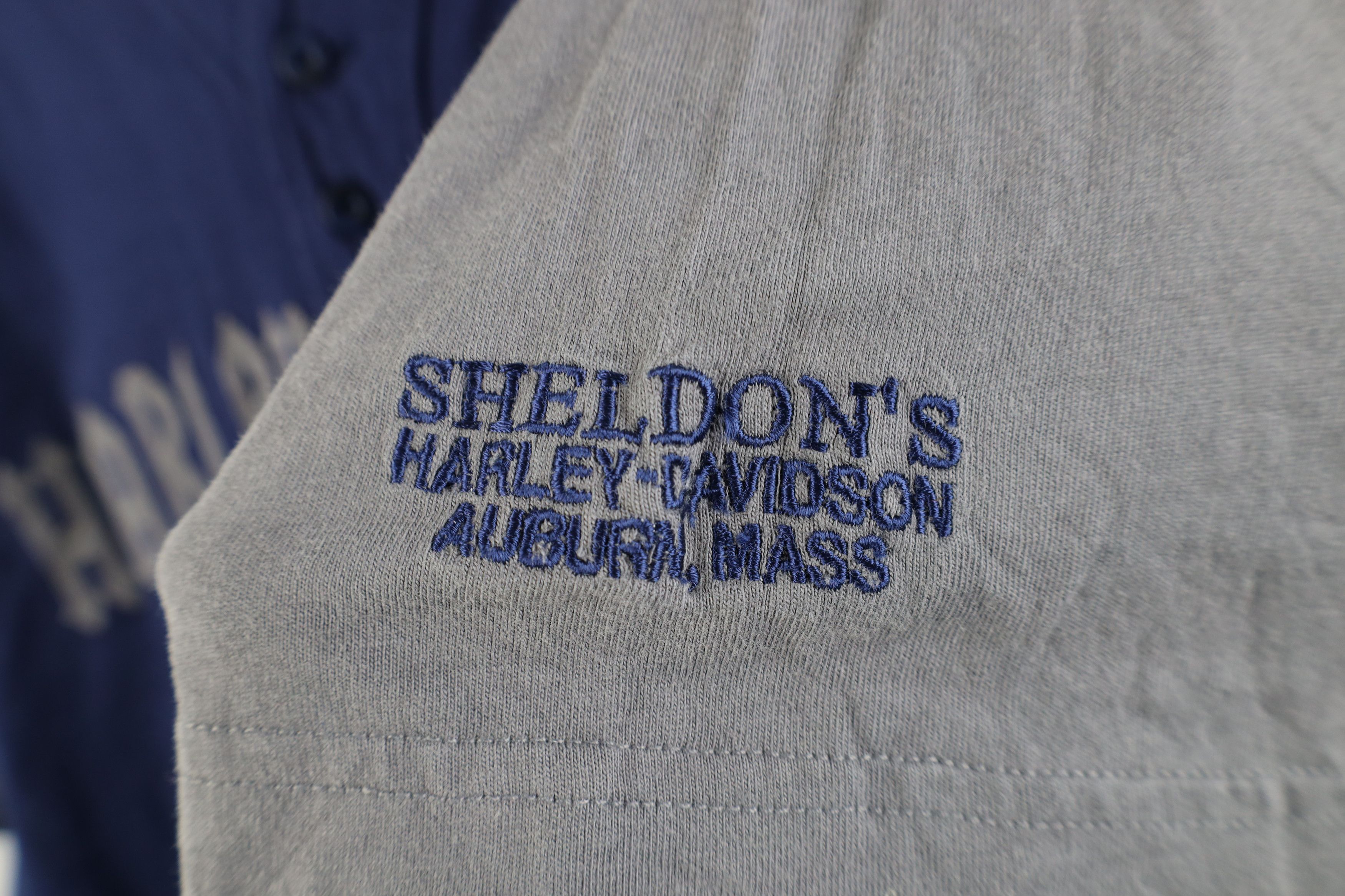 Harley Davidson Vintage 90s Y2K Harley Davidson Baseball Jersey Shirt Blue Size US L / EU 52-54 / 3 - 4 Thumbnail