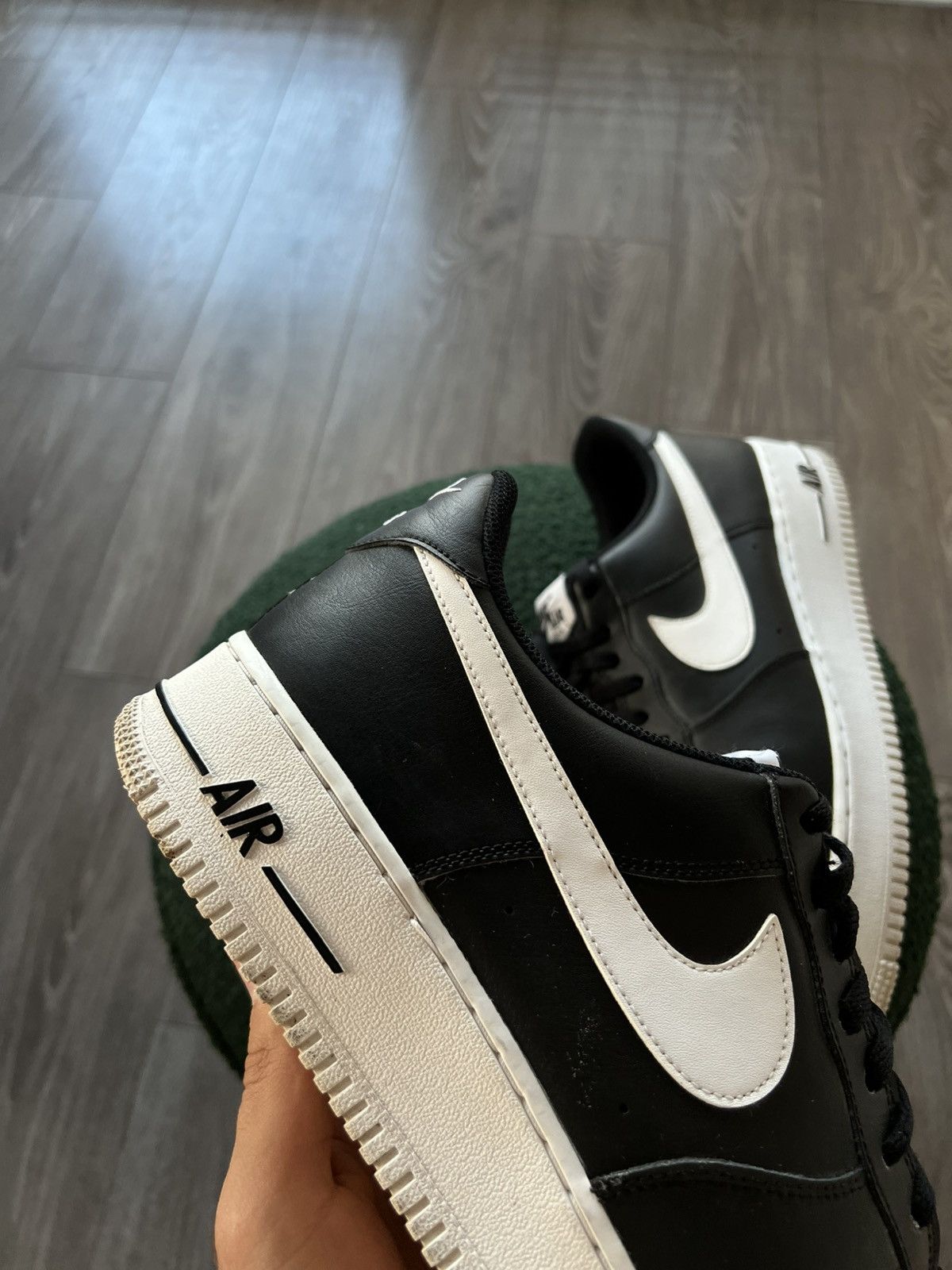 Nike ‼️Nike Air Force 1 ‘07 AN20 Black Leather White Logo Sneakers Size US 13 / EU 46 - 8 Thumbnail