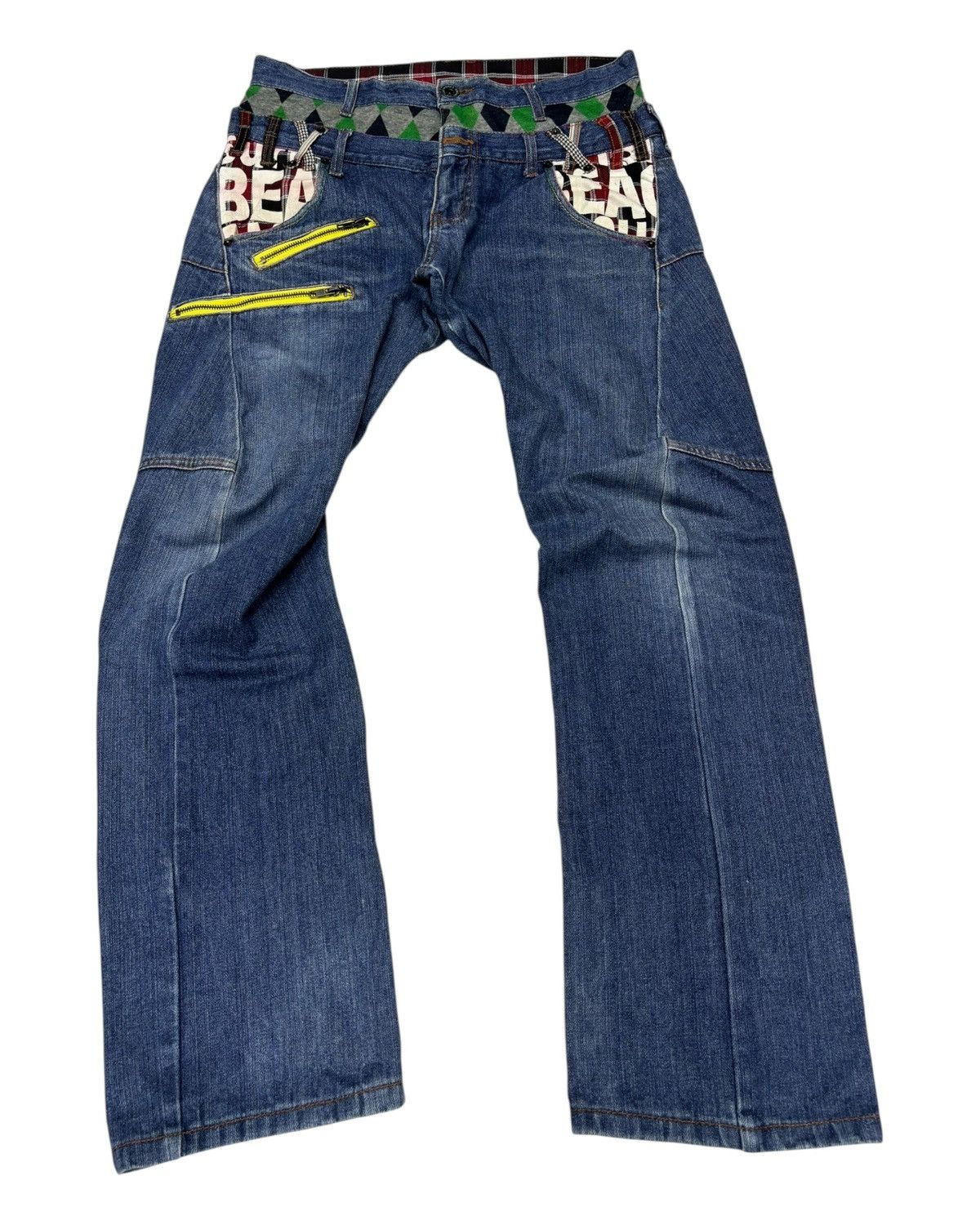 Hysteric Glamour × Undercover 🔥DOUBLE WAIST DENIM BEACH SOUND PPFM STYLE DESIGN JEANS Size US 33 - 1 Thumbnail