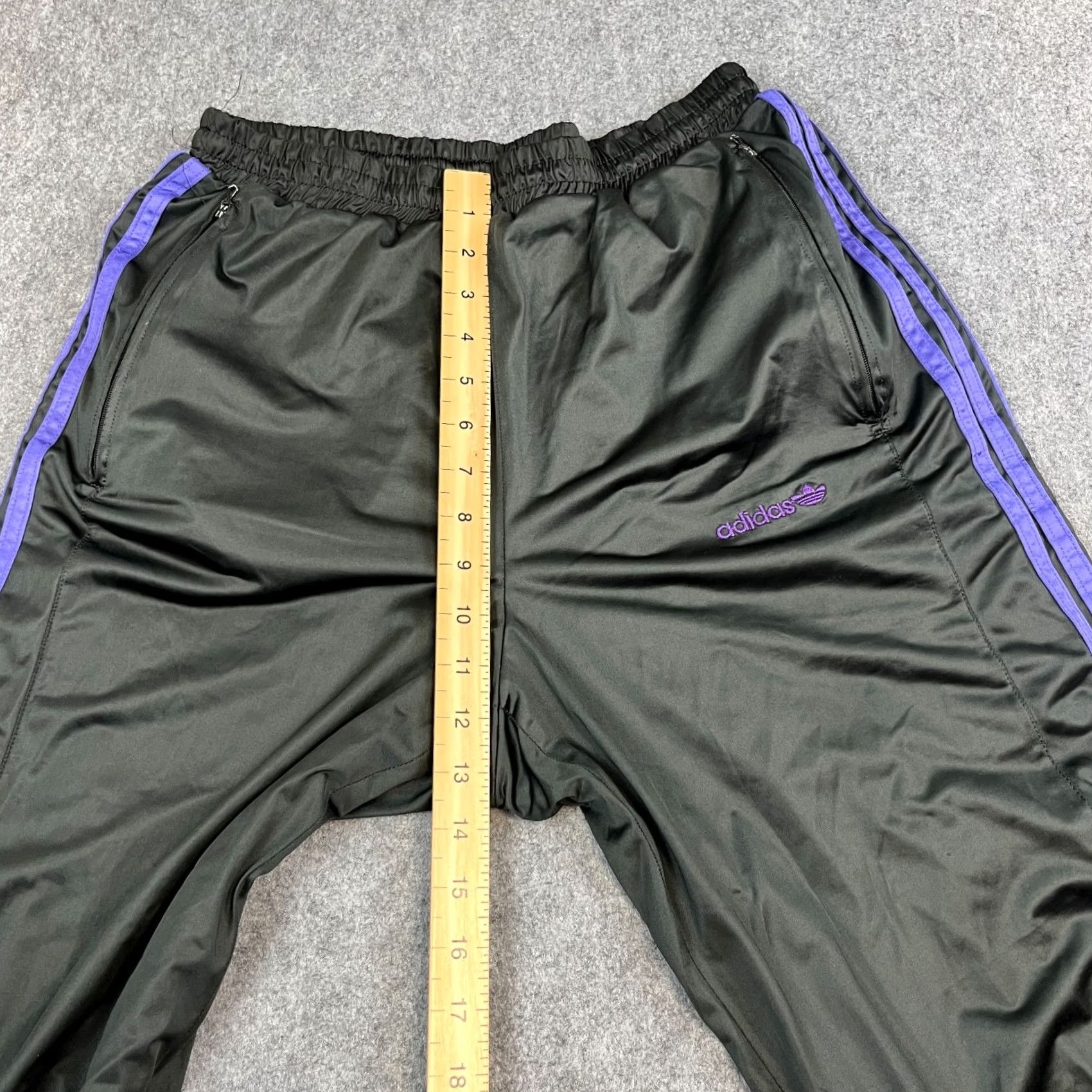 Adidas Vintage Adidas Mens Tracksuit Bottoms Pants Sweat Joggers S Black Retro Festival Size 36R - 5 Thumbnail