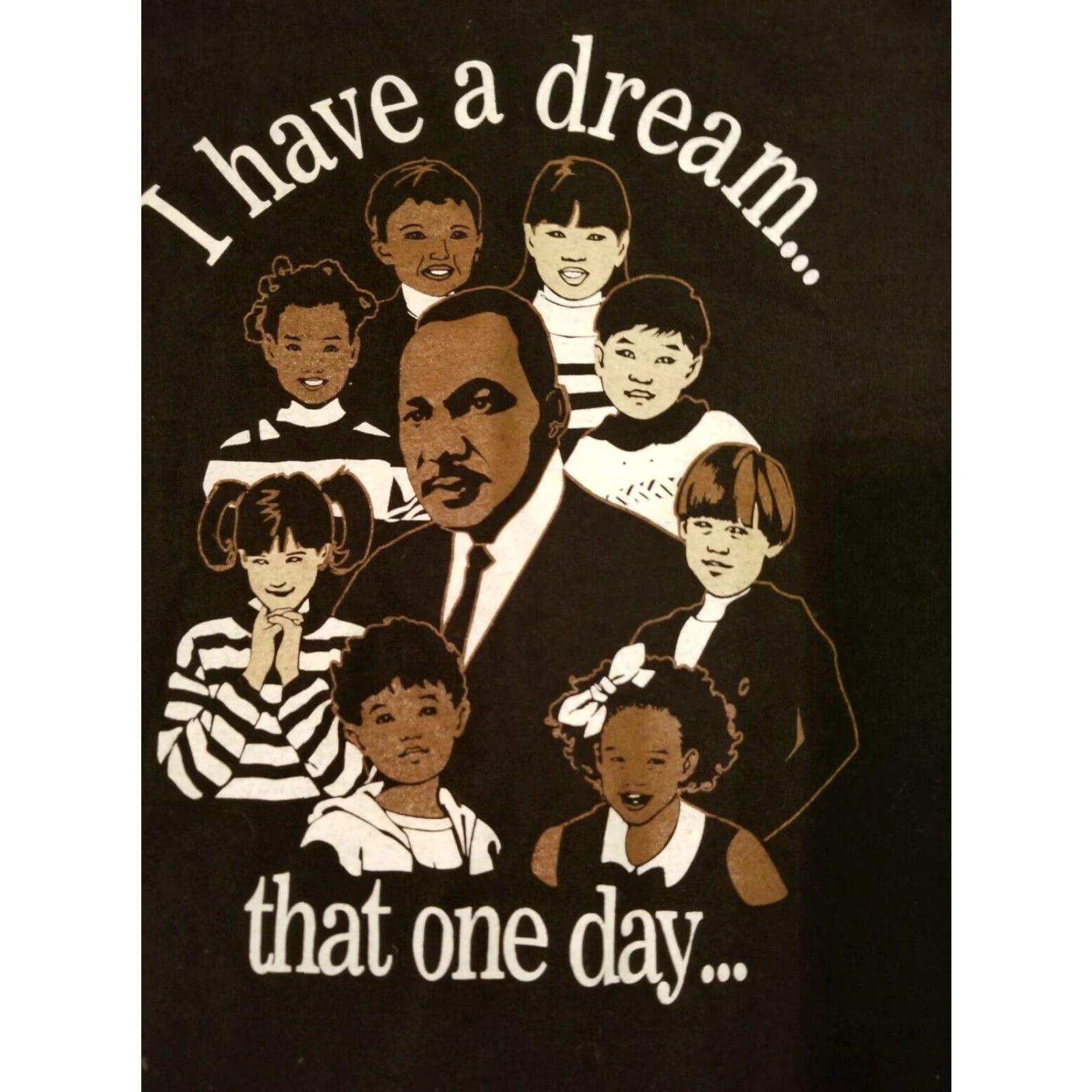 Jerzees Dr Martin Luther King MLK Mens M "I have a Dream" Long Sleeve Cartoon T-shirt Size US M / EU 48-50 / 2 - 3 Thumbnail