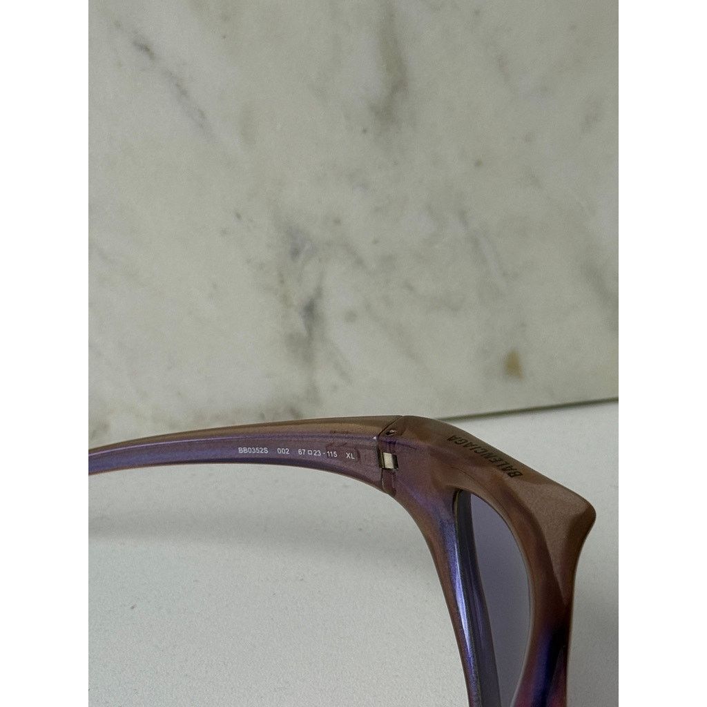 Balenciaga NEW Balenciaga BB0352S Mask Sunglasses in Violet Mirror Size ONE SIZE - 7 Thumbnail