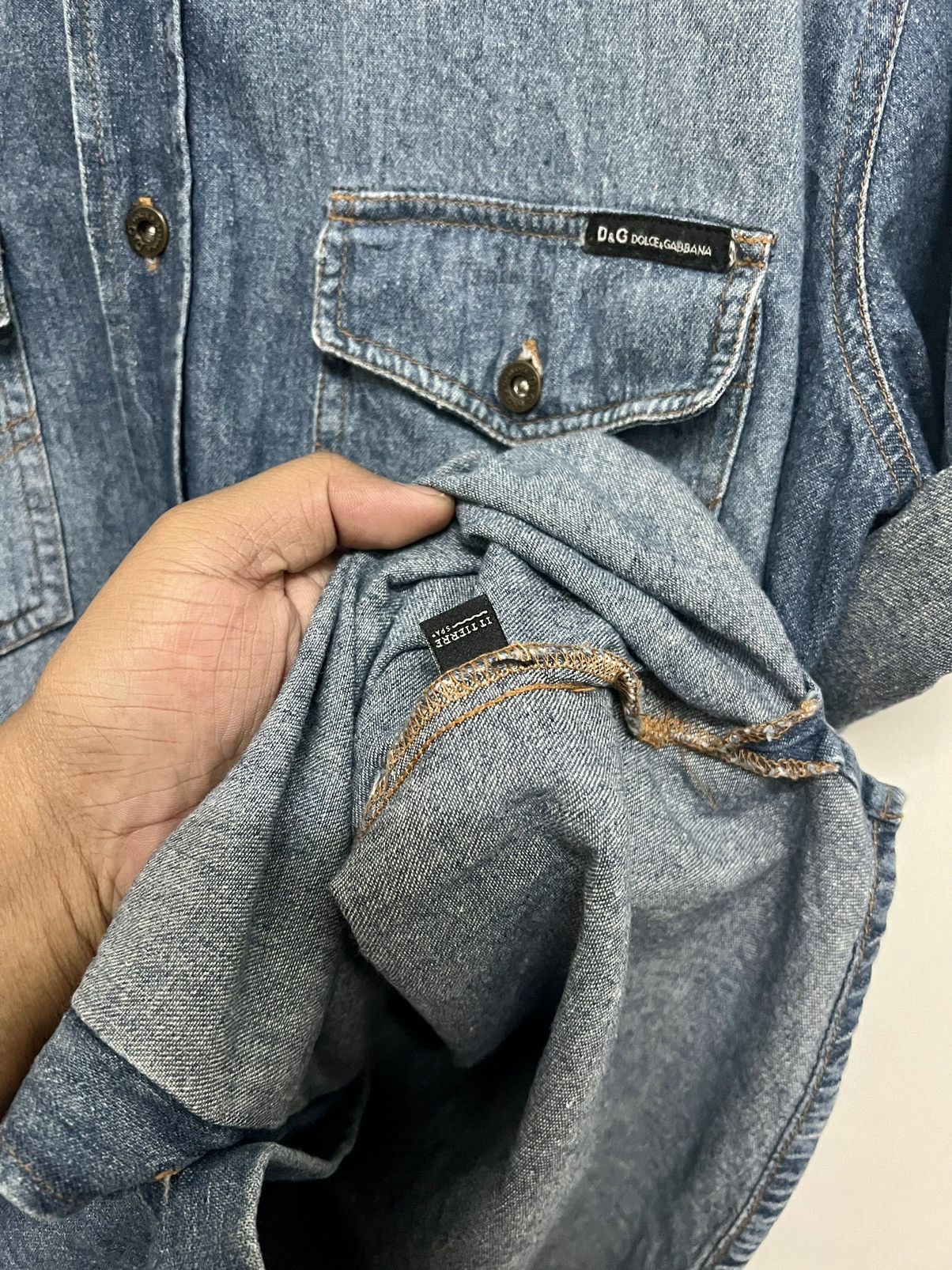 Dolce & Gabbana VINTAGE DOLCE & GABBANA DENIM SHIRT Size US XXL / EU 58 / 5 - 12 Thumbnail