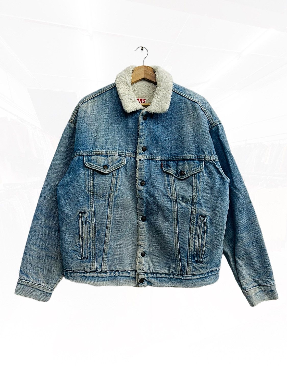 Levi's × Levi's Vintage Clothing × Vintage Vintage 80s Levis Sherpa Lined Trucker Jacket Size US M / EU 48-50 / 2 - 1 Thumbnail