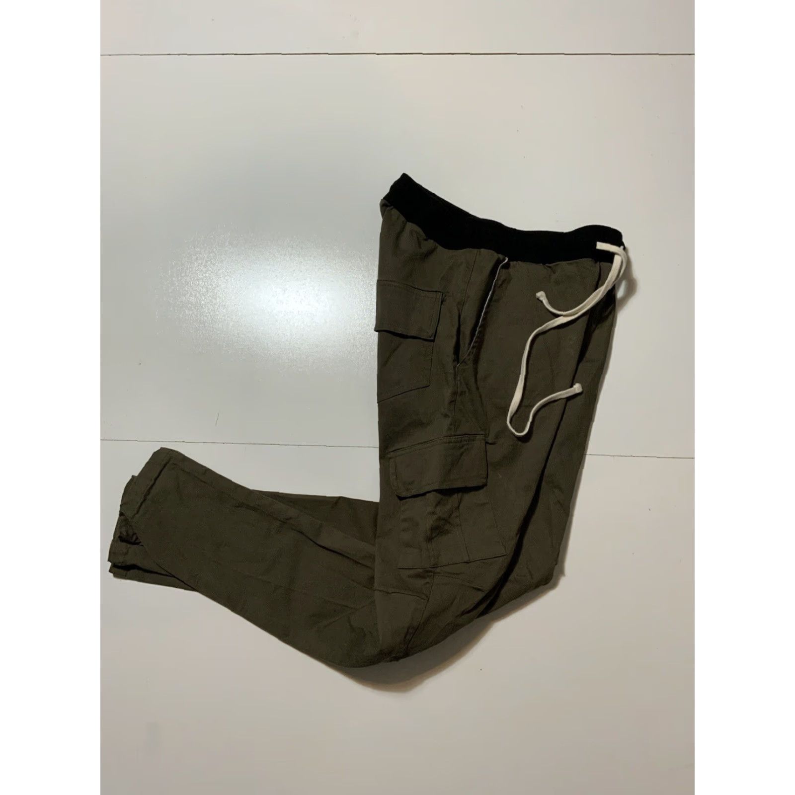 MNML MNML Los Angeles Slim Fit Olive Green Cargo Drawstring Utility Pants M Men Cargo Pants Slim Drawstring 32in Inseam Regular Size Olive Green Mens Size US 31 - 2 Thumbnail