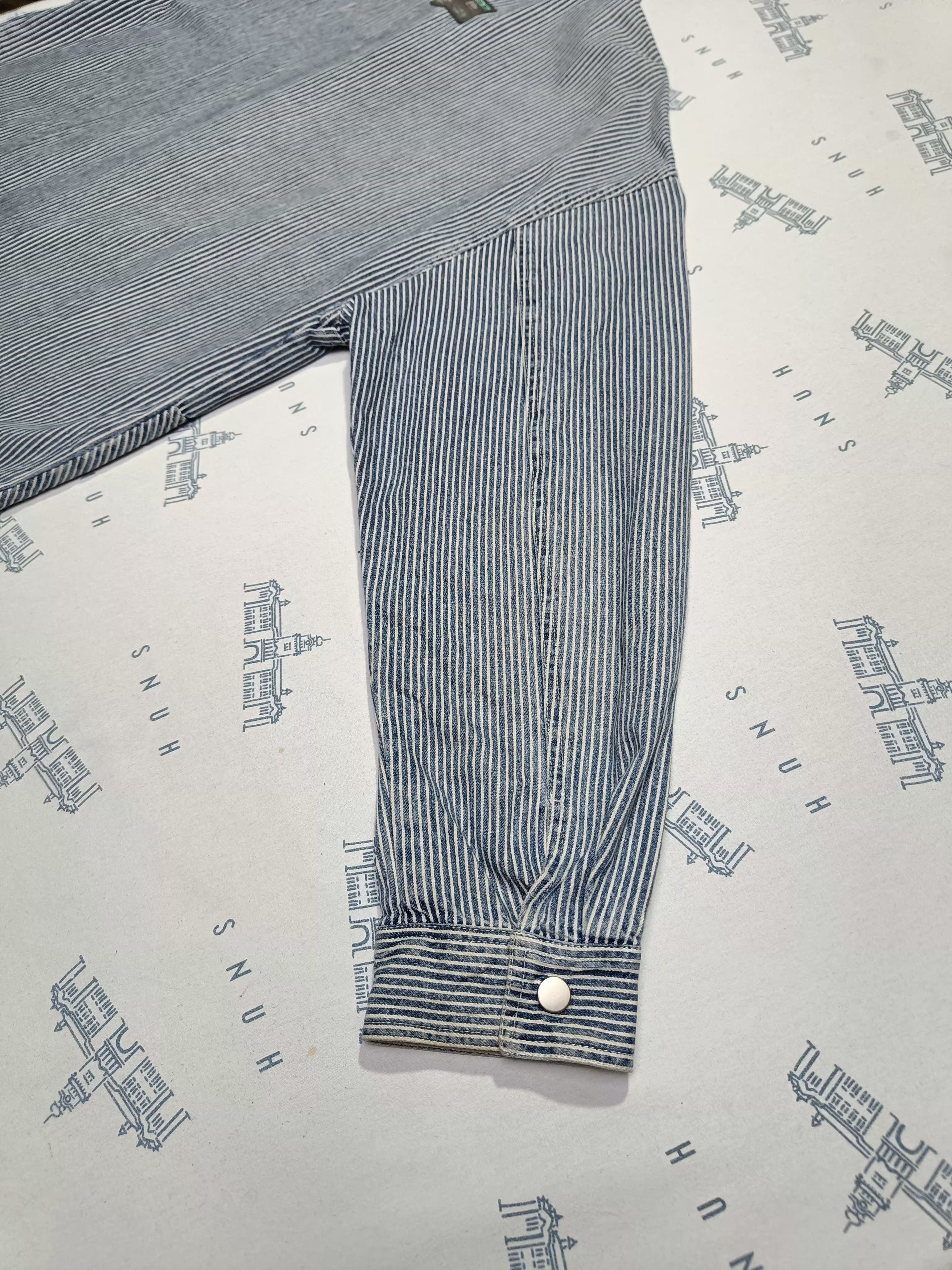 Japanese Brand Jean Helleunt & Create HICKORY STRIPE CHORE Size US XL / EU 56 / 4 - 19 Thumbnail