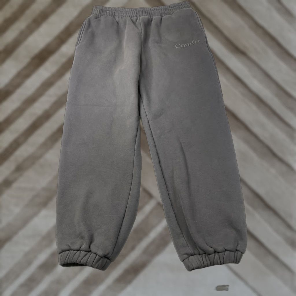 Vintage Comfrt Sweatpants Steel Grey Fleece Elastic Waist Pockets Tapered Women’s XL Unisex Adults Gray Regular XL Pants Women’s Size 40" / US 18 - 1 Thumbnail