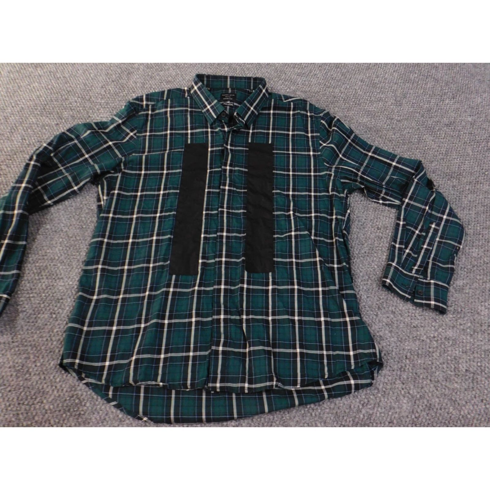 Vintage 7Diamonds Shirt Mens XL Green Plaid Long Sleeve Button Up Casual Patch Cotton Size US XL / EU 56 / 4 - 3 Thumbnail