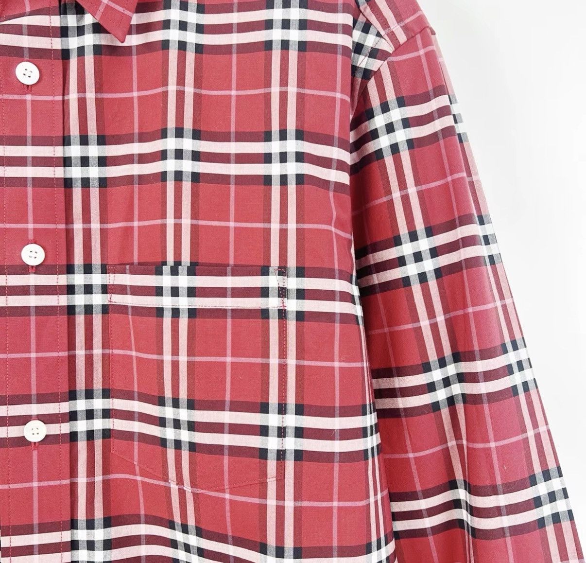 Burberry Burberry Red Check Single-Breasted Long Sleeve Shirt K12 Size US M / EU 48-50 / 2 - 4 Thumbnail