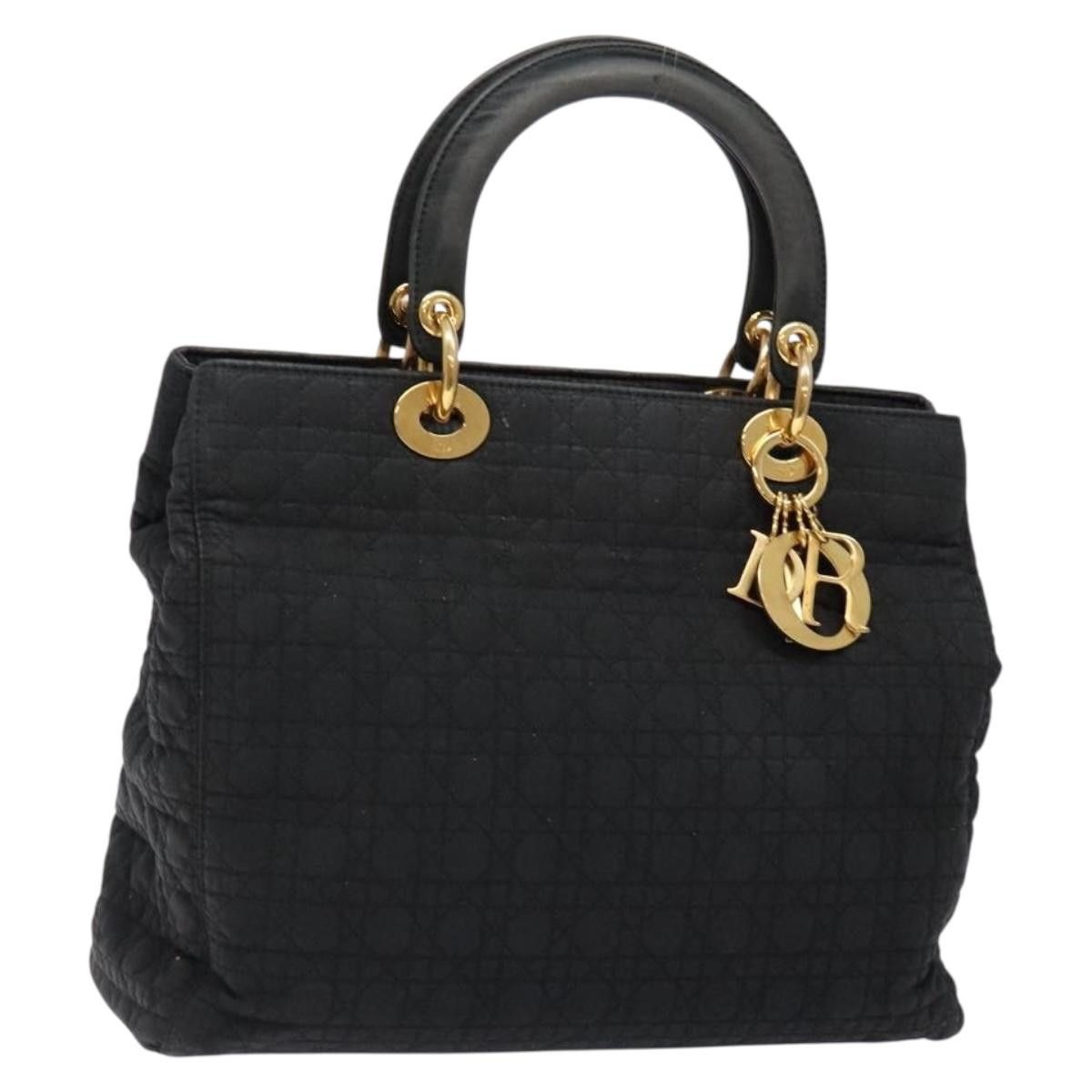 Dior DIOR Canage Hand Bag Nylon Black Gold Size ONE SIZE - 1 Thumbnail