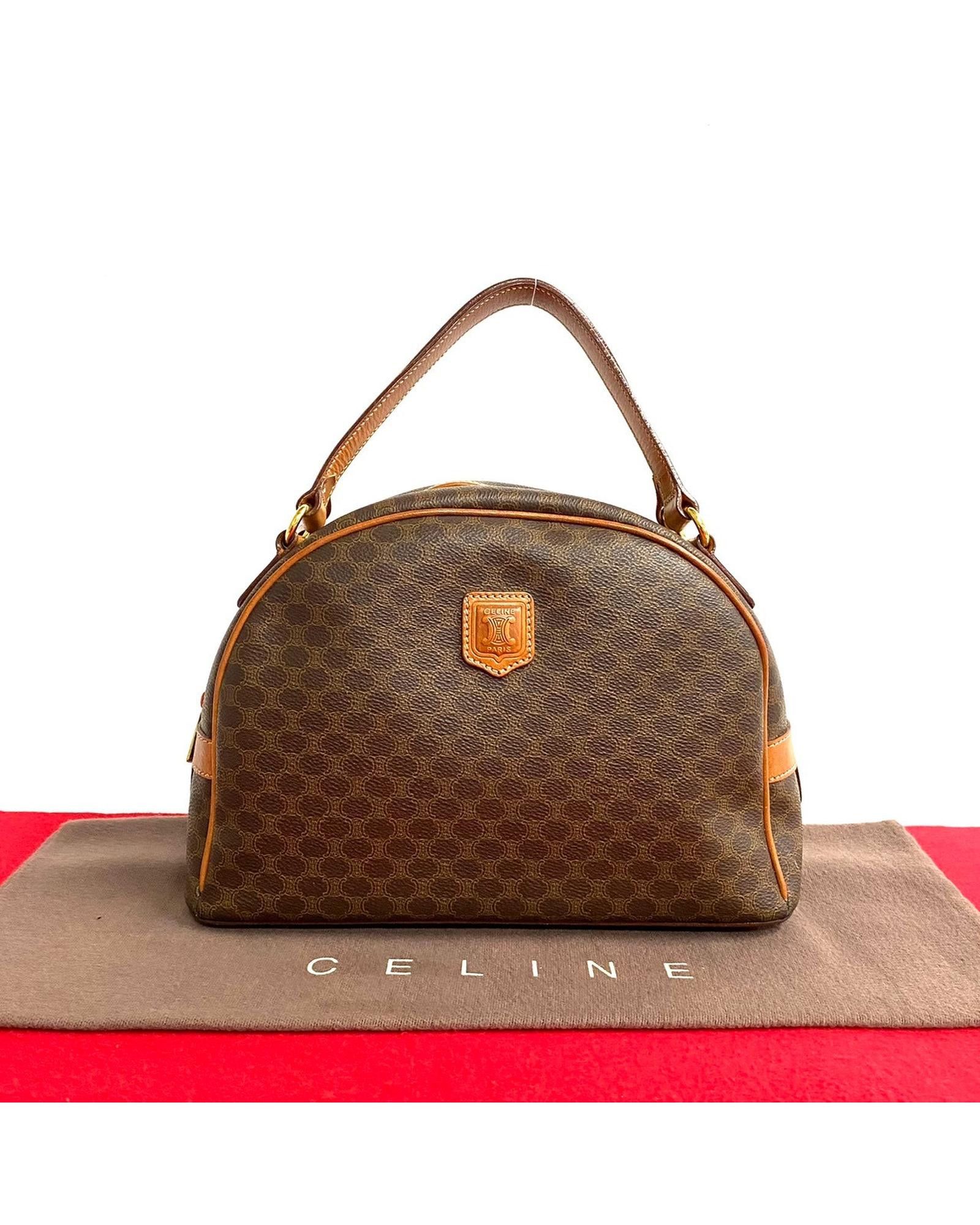 image of Celine Canvas Brown Handbag In Excellent Condition, Women's