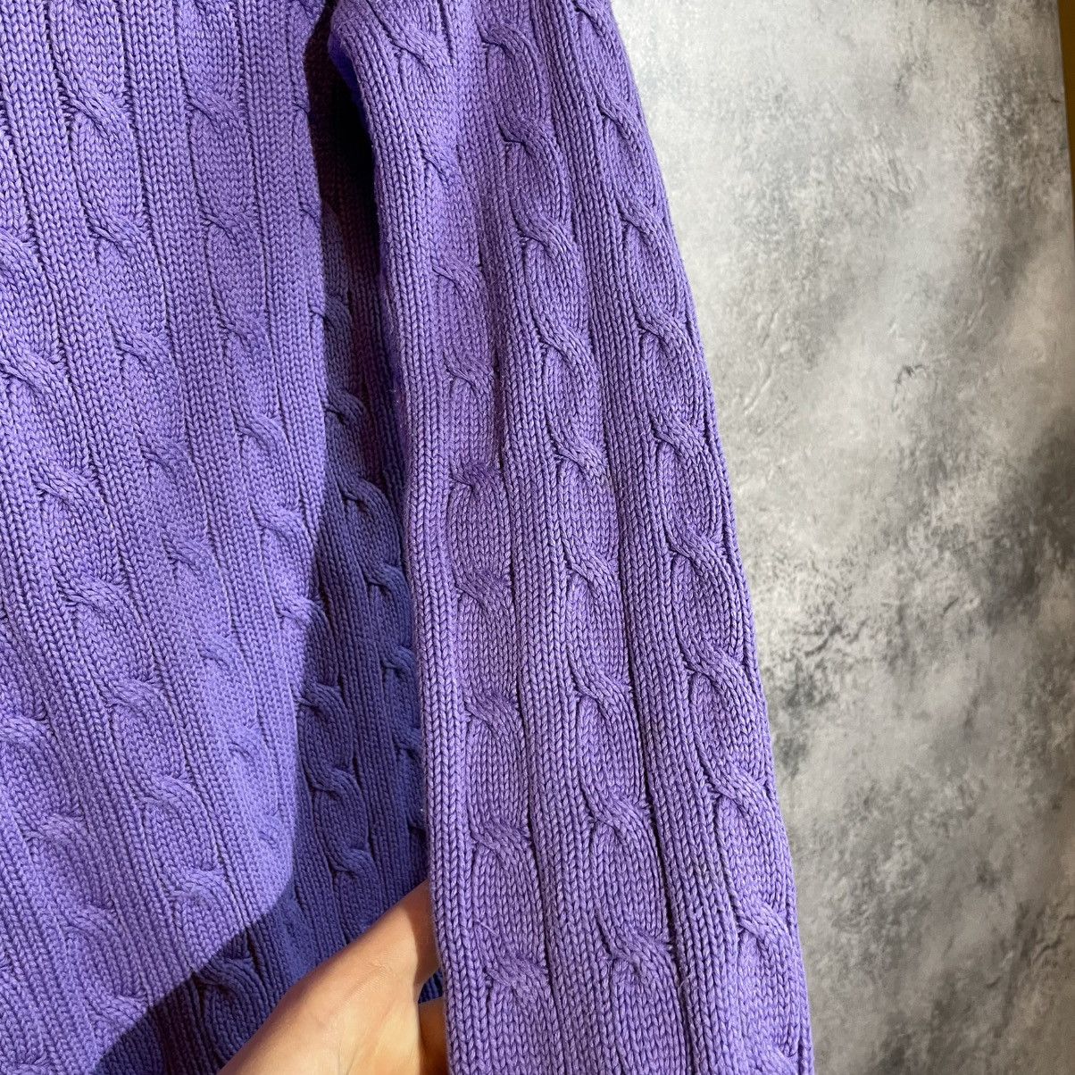 Polo Ralph Lauren Polo Ralph Lauren Sport Cable Knit V-Neck Sweater Purple Size S / US 4 / IT 40 - 12 Thumbnail