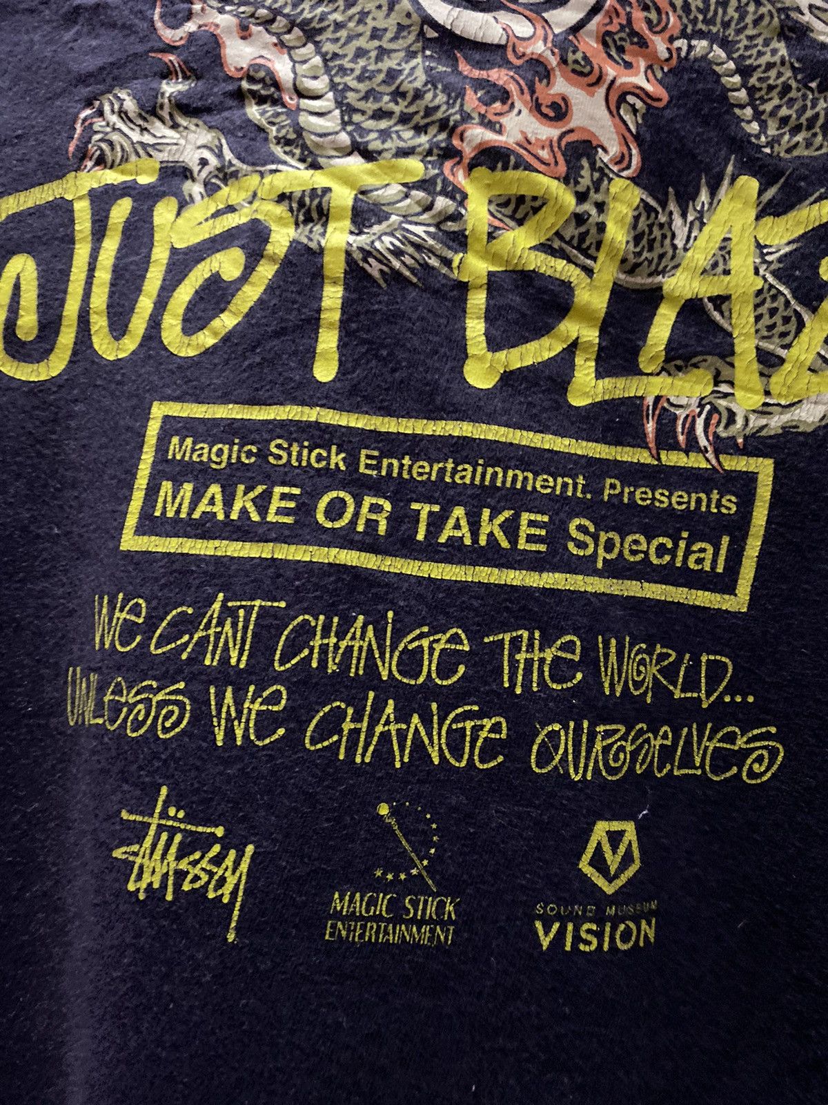 Stussy Vintage Stussy Dragon X Magic Stick X Just Blaze Backhit Tee Size US M / EU 48-50 / 2 - 4 Thumbnail