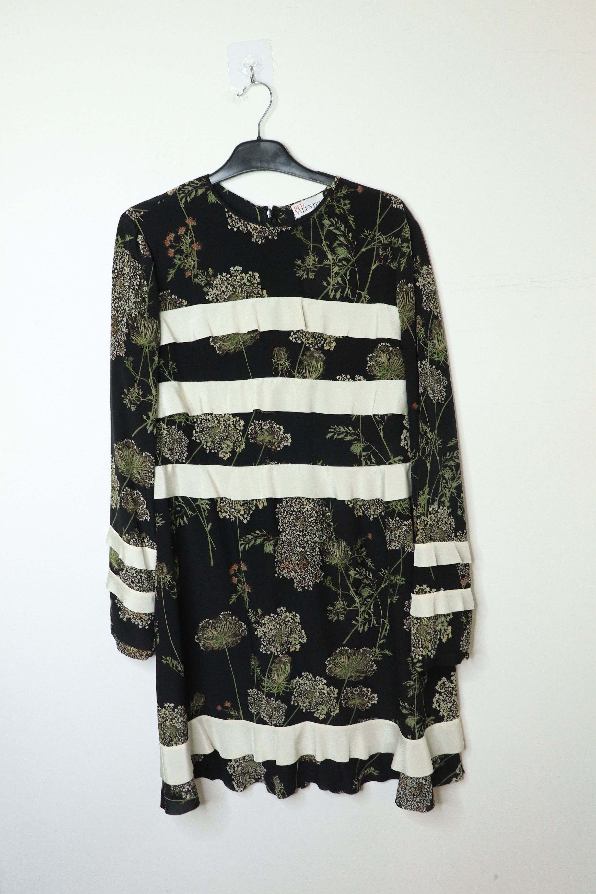 RED Valentino Black silk floral printed mini dress - UK 12 Size M / US 6-8 / IT 42-44 - 1 Thumbnail