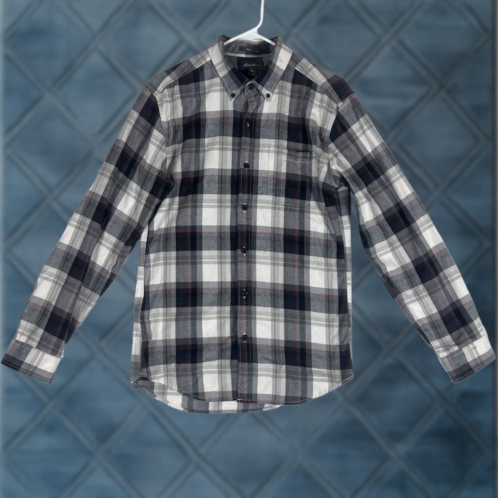 Eddie Bauer Eddie Bauer Womens Plaid Long Sleeve Button-Up Shirt Slim Fit Gray Size S Size S / US 4 / IT 40 - 1 Thumbnail