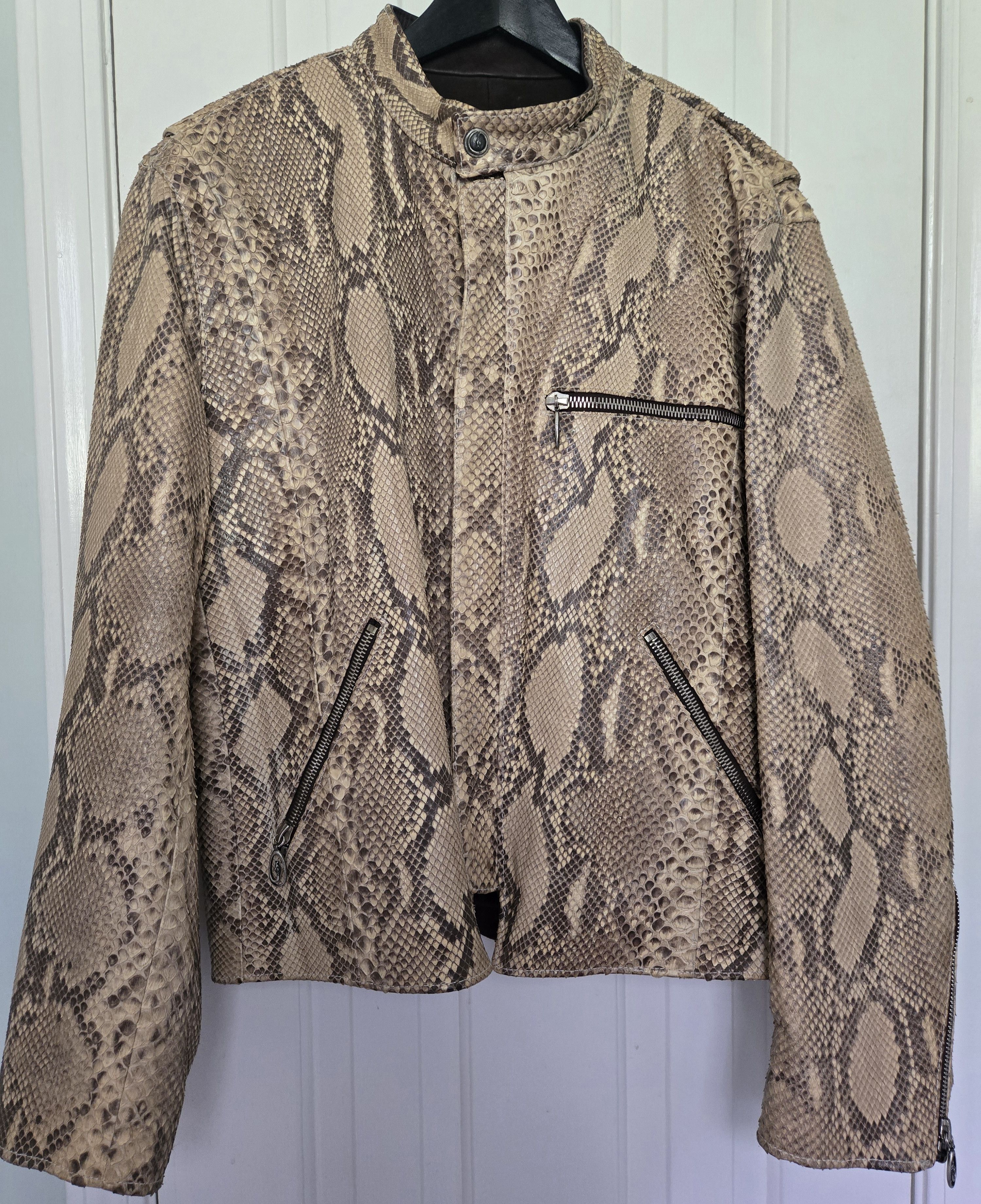 Carpe Diem C. Diem Python Snakeskin Motorcycle / Biker Jacket Size US XL / EU 56 / 4 - 1 Thumbnail