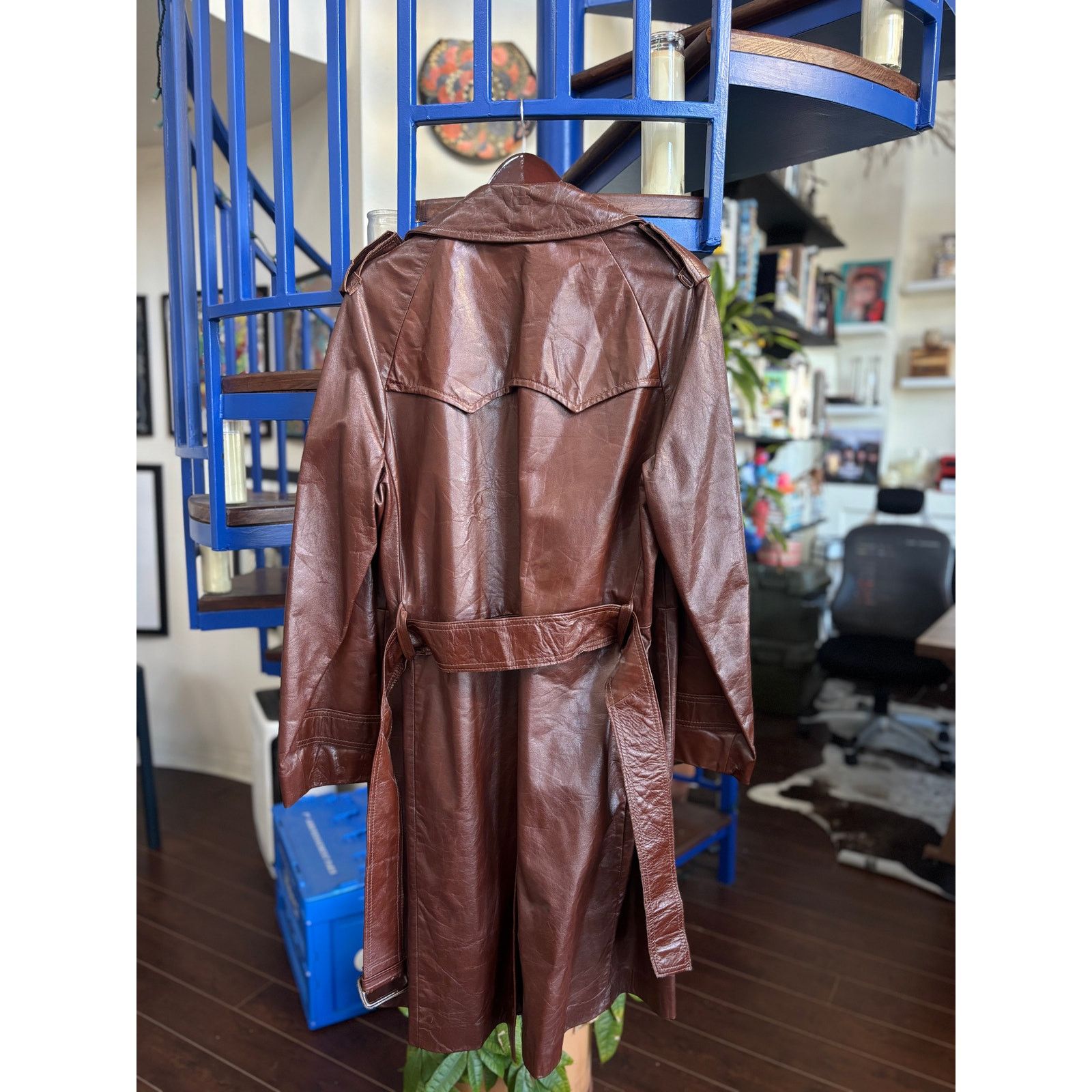 Other Cresco Brown Leather Trench Coat Size 42 Size US L / EU 52-54 / 3 - 2 Thumbnail