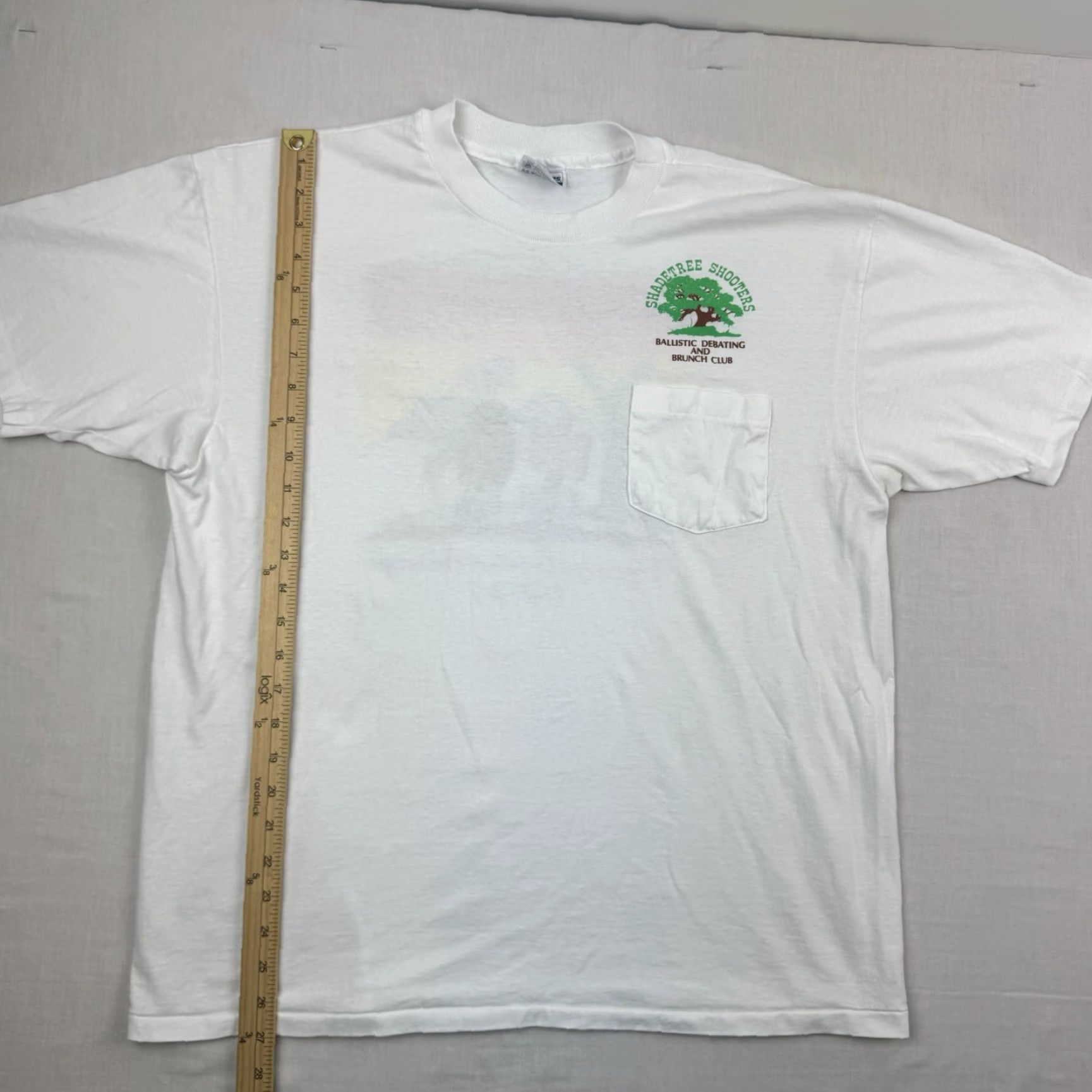 Hanes VINTAGE Hanes 90s Gun And Brunch Club T-Shirt Men XL White Solid Crew Neck Short Sleeve Adult Size US XL / EU 56 / 4 - 7 Thumbnail