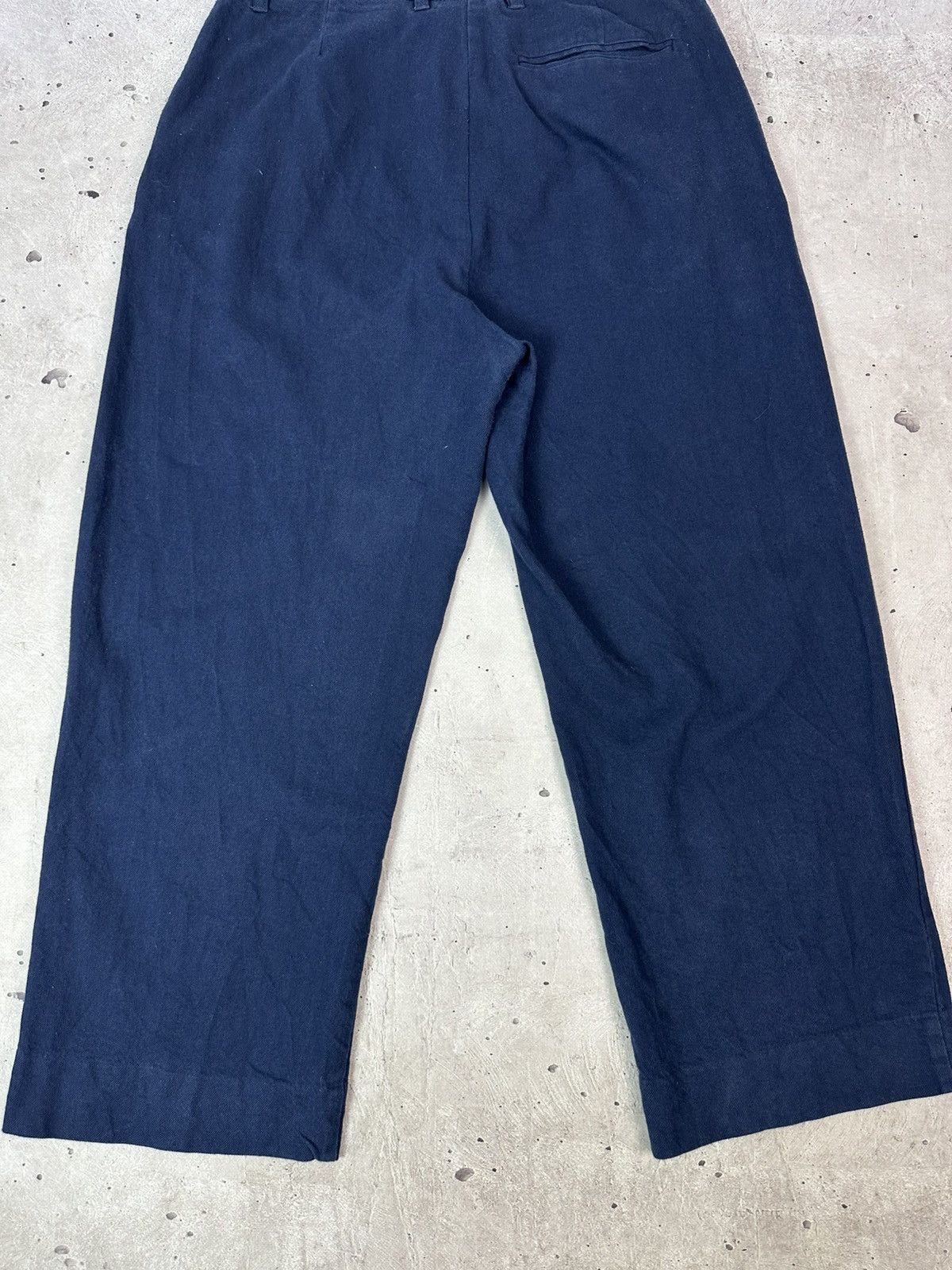Folk Folk Loose Navy Blue Cotton-Linen Blend Men’s Casual Pants Size US 33 - 11 Thumbnail
