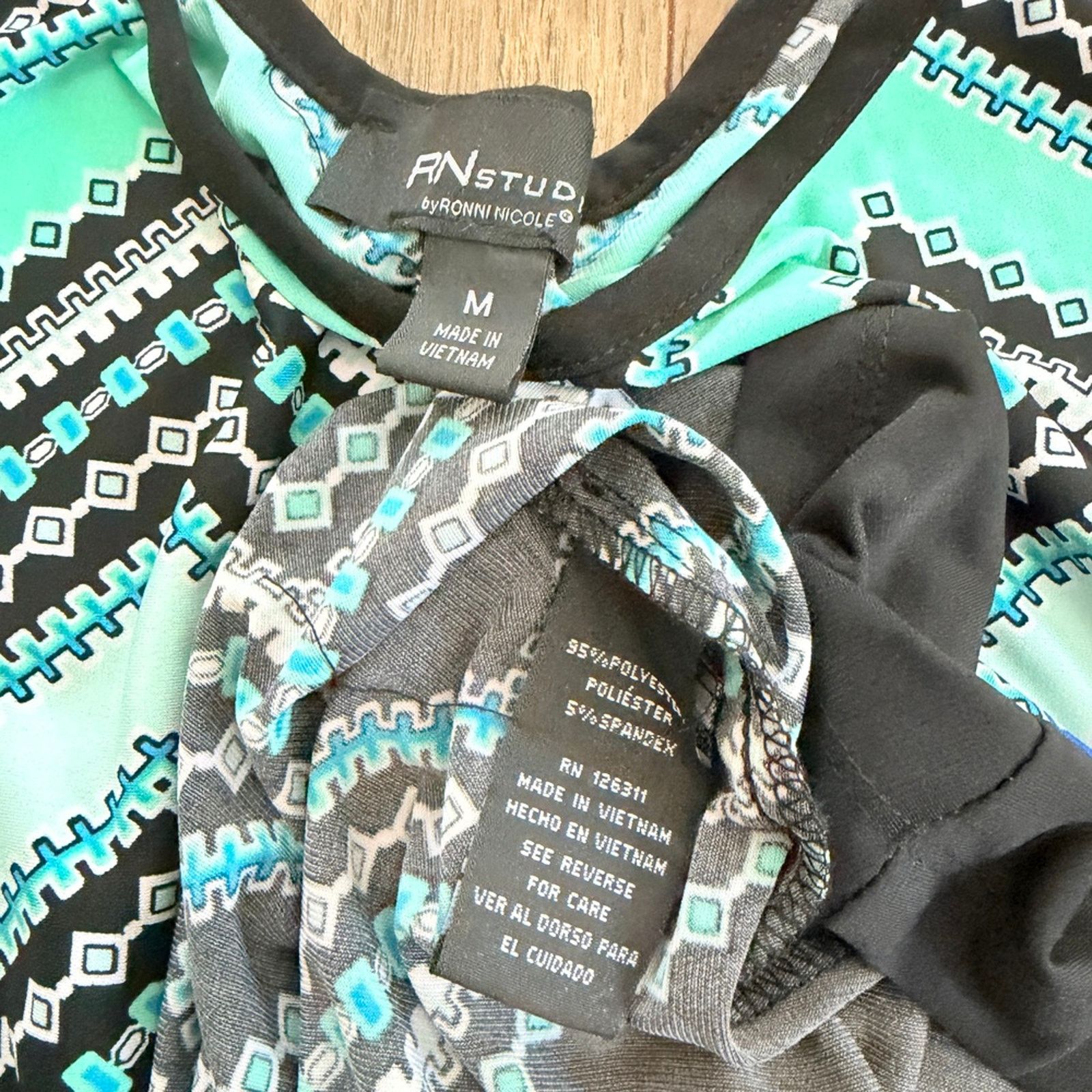 Other RN Studio Chevron sleeveless dress shift pullover summer Size M / US 6-8 / IT 42-44 - 5 Thumbnail