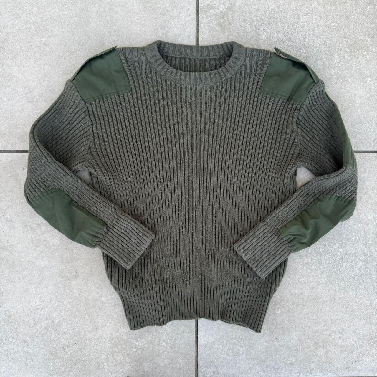 Vintage Vintage 90s Sweater Military Wool Green Dark Size US XL / EU 56 / 4 - 1 Thumbnail