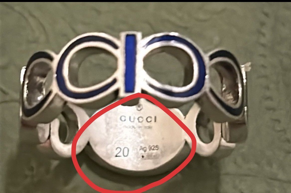 Gucci Gucci Unisex Sterling Silver Interlocking GG Logo Ring Size ONE SIZE - 8 Thumbnail