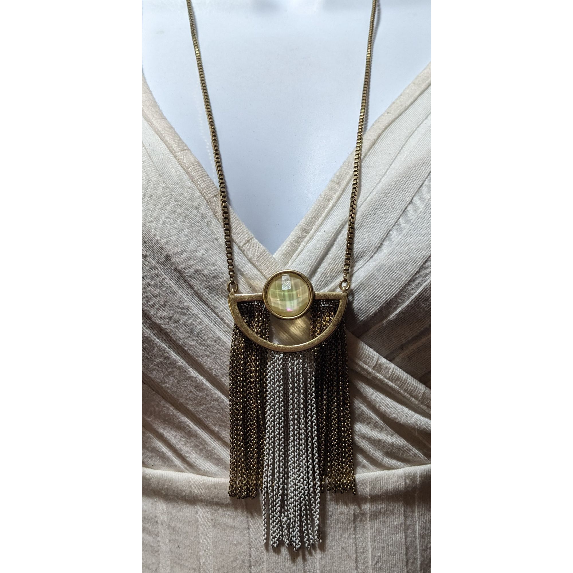 Lucky Brand Lucky Brand Retro Geometric Fringe Pendant Necklace Size ONE SIZE - 5 Thumbnail