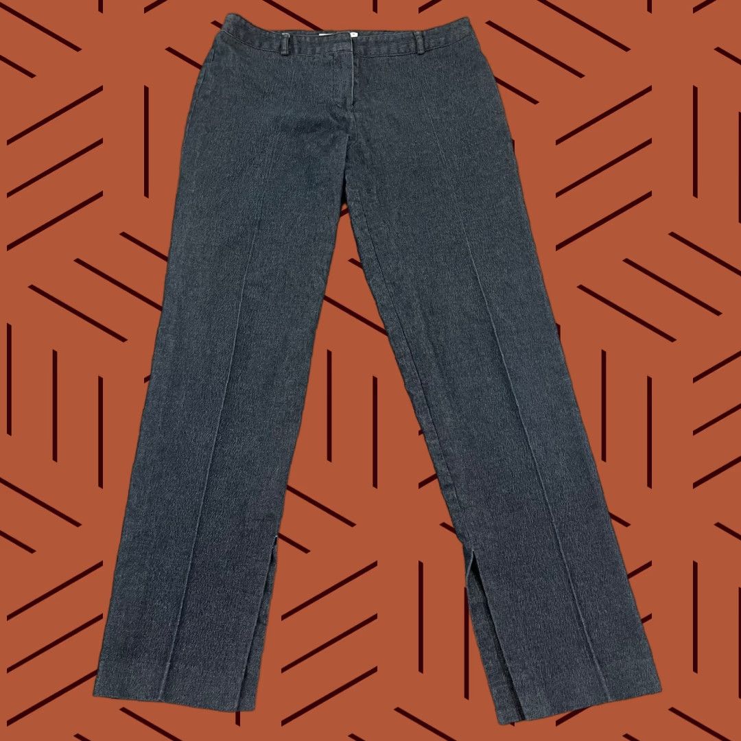 Trina Turk TRINA TURK Pants Size 8 x 30" Ankle Straight Pleated Blue Slit Leg Summer Womens Size 30" / US 8 / IT 44 - 1 Thumbnail