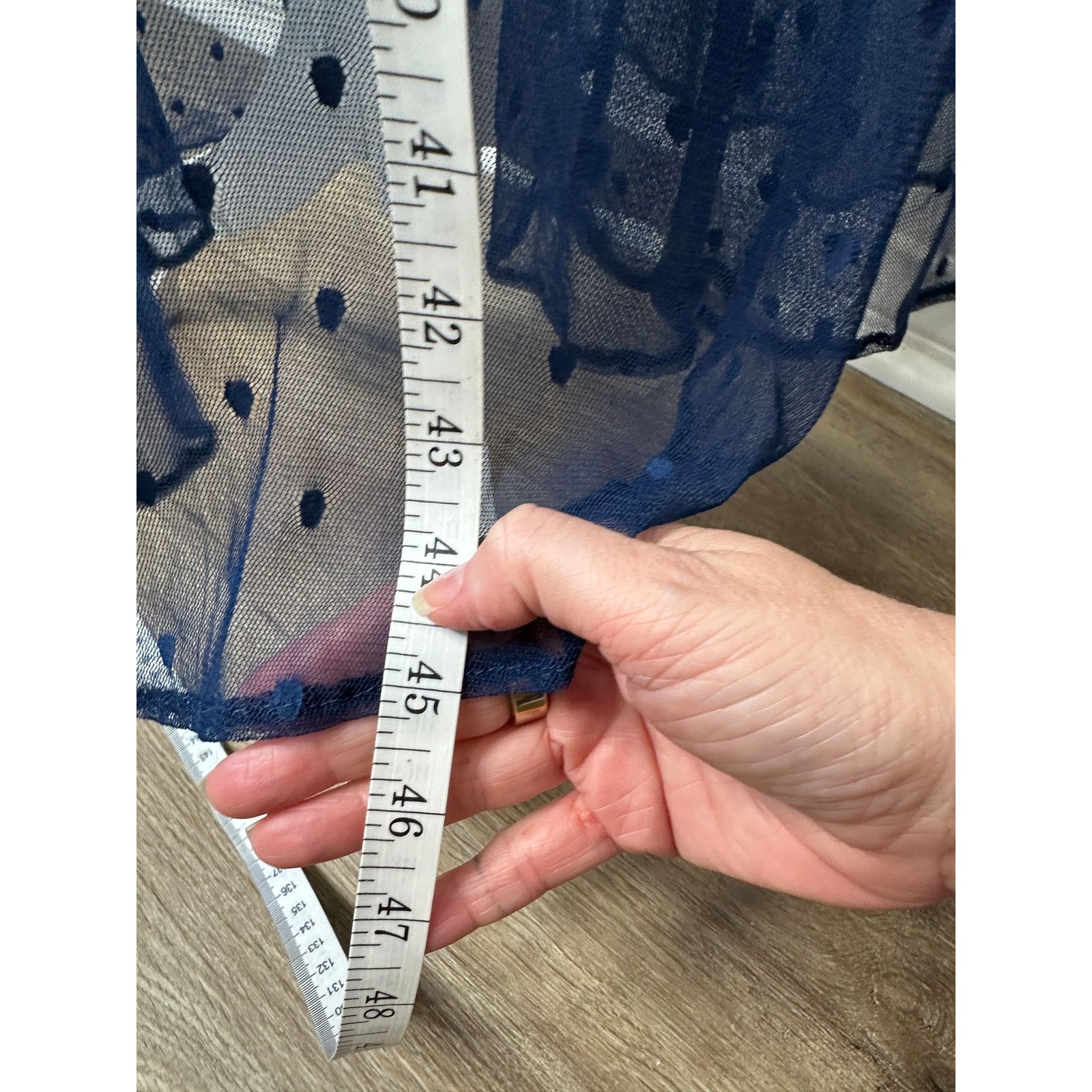Other Ancora Navy Blue Polka Dot Sheer Scarf Wrap Size ONE SIZE - 14 Thumbnail