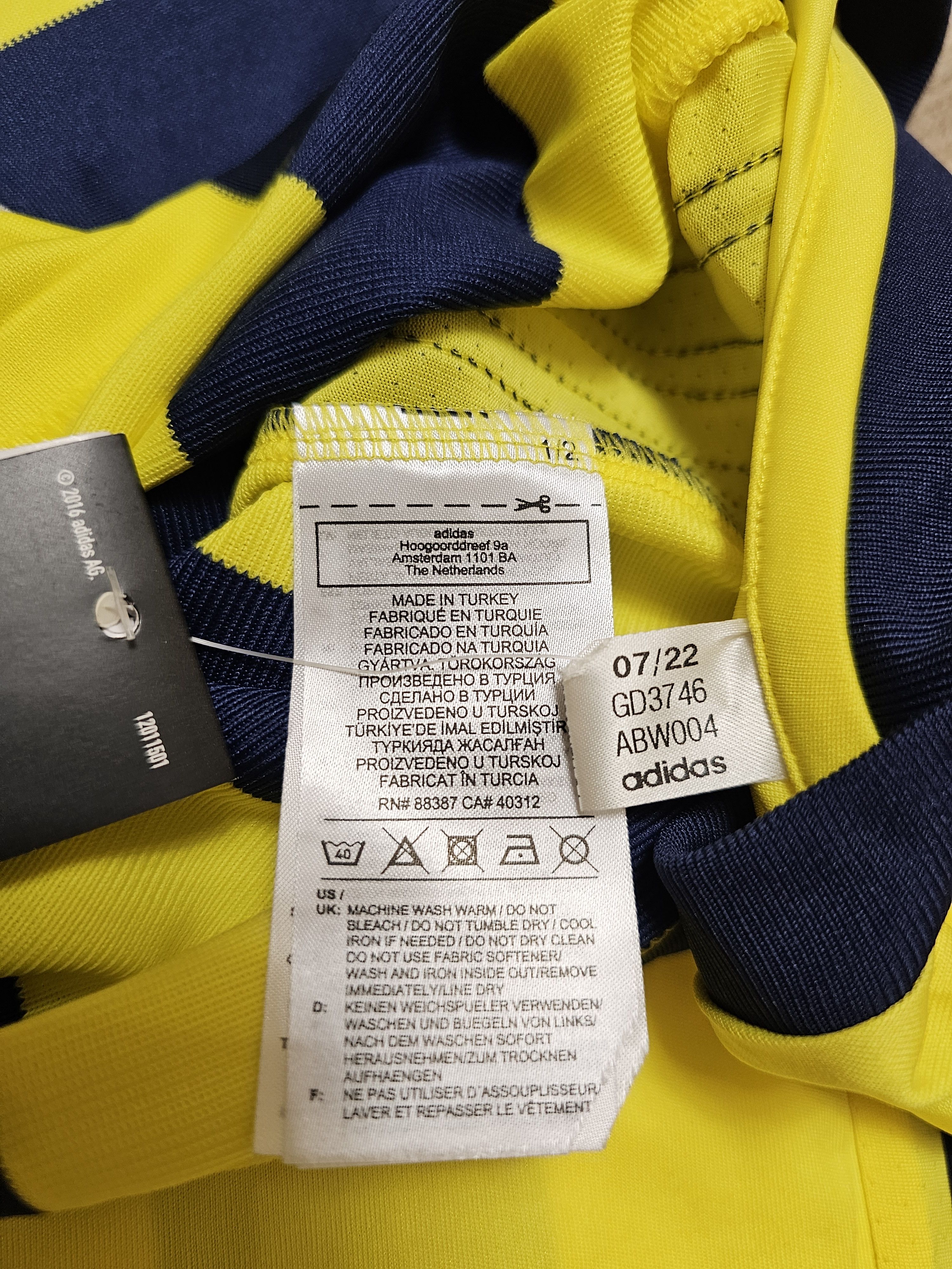 Adidas × All Sport FENERBAHCE 2022 HOME FOOTBALL SHIRT SOCCER JERSEY TURKEY Size US XL / EU 56 / 4 - 10 Thumbnail