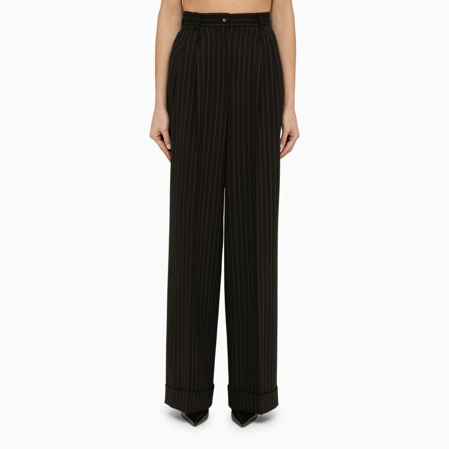 Dolce & Gabbana o1d2blof0824 Wool Trousers in Black Size 28" / US 6 / IT 42 - 1 Thumbnail