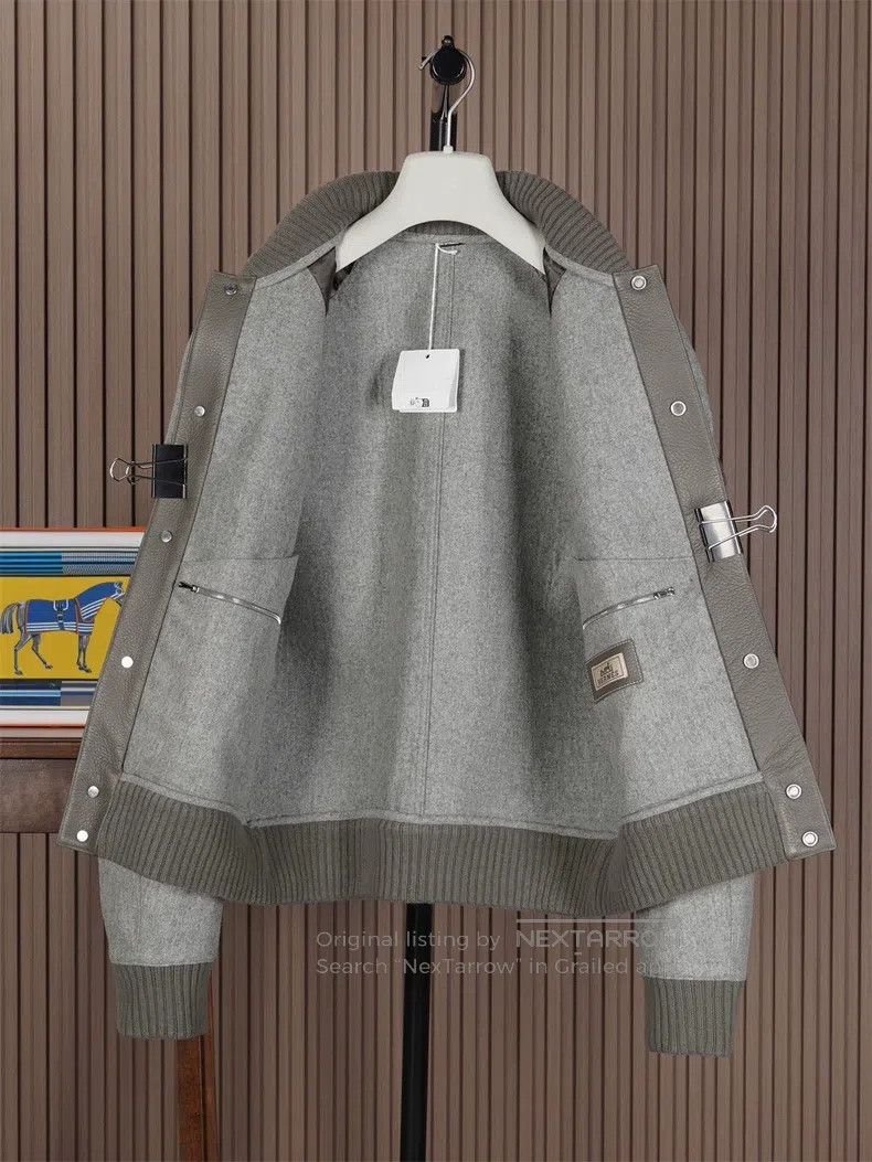Hermes Hermes White tail deer skin / cashmere baseball jacket Size US M / EU 48-50 / 2 - 3 Thumbnail