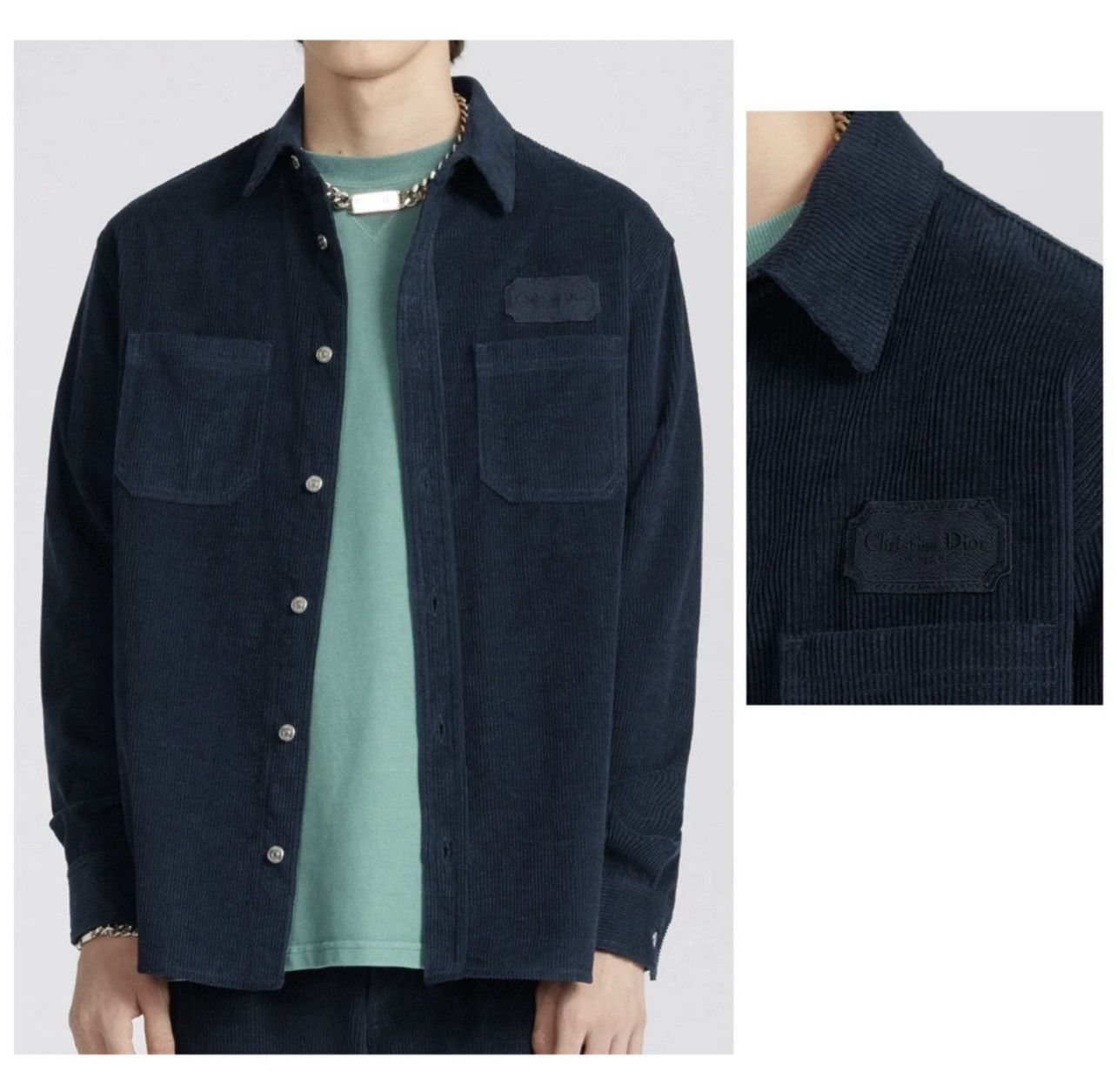 Dior Christian Dior Couture Corduroy Patch Shirt Jacket Size US M / EU 48-50 / 2 - 2 Thumbnail