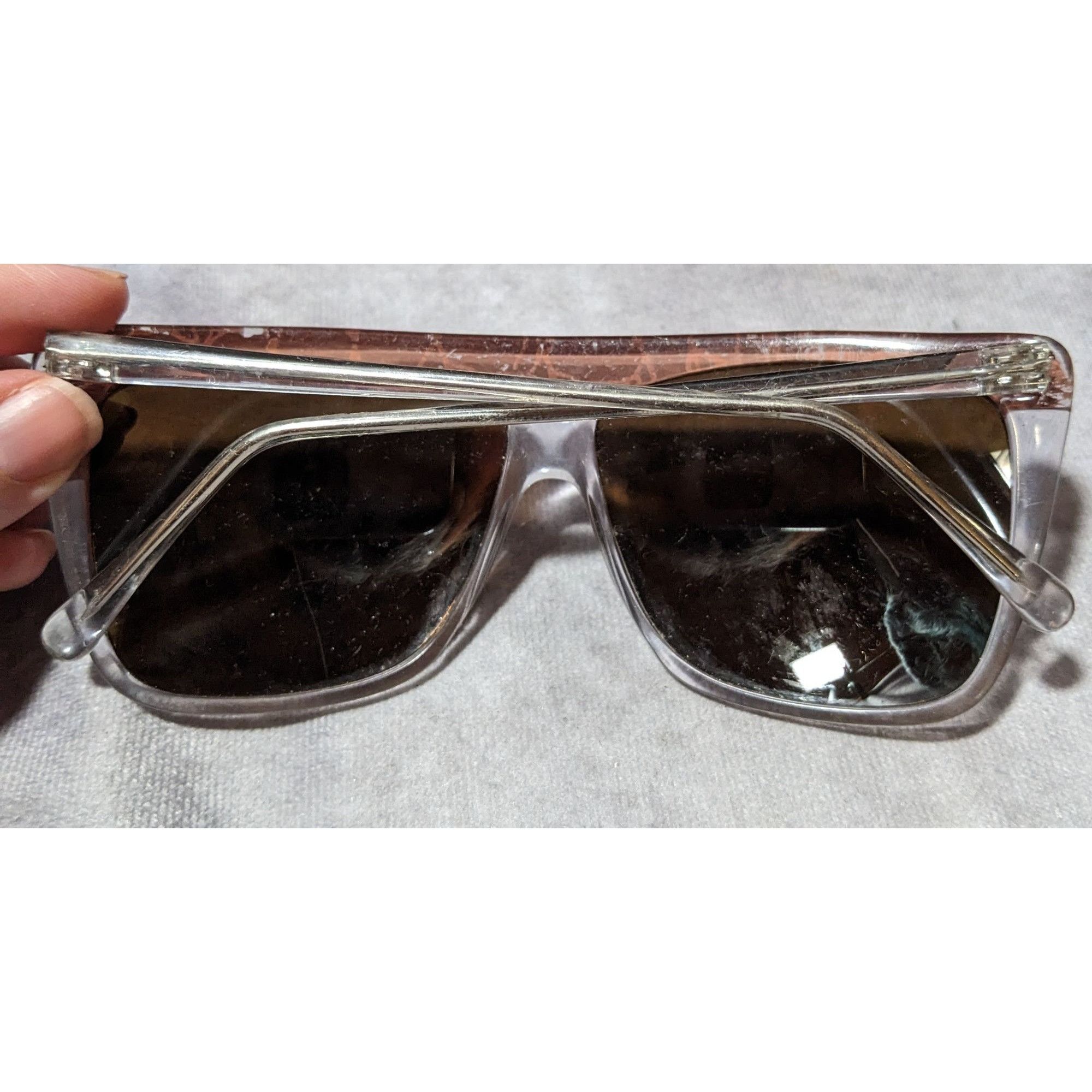 Other Clear And Brown Retro Chunky Korean Sunglasses Size ONE SIZE - 6 Thumbnail