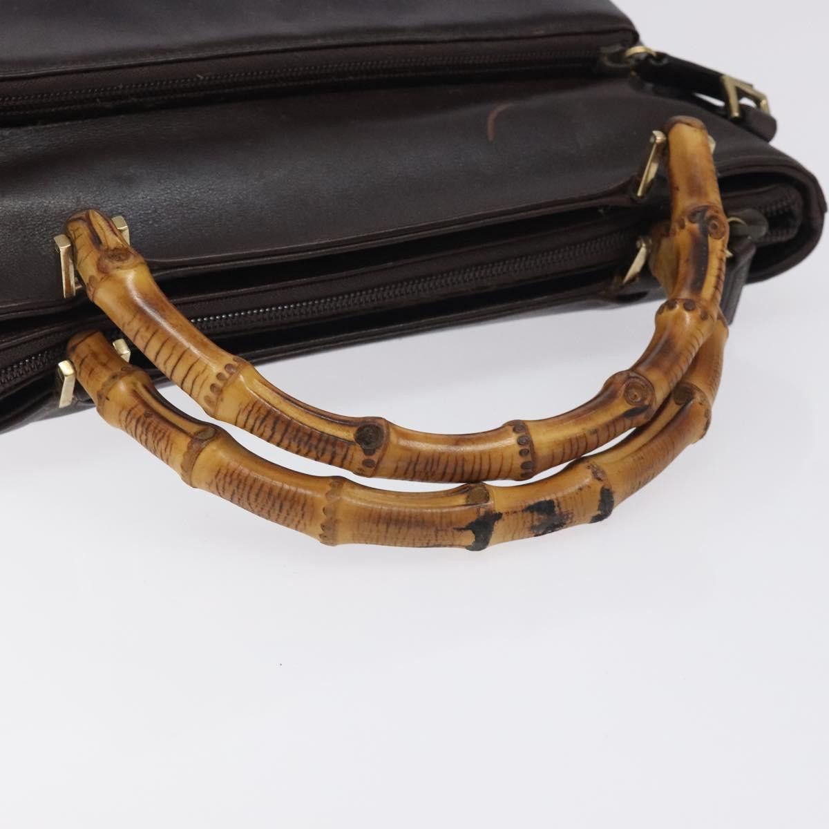 Gucci GUCCI Bamboo Hand Bag Leather Dark Brown Gold Size ONE SIZE - 7 Thumbnail
