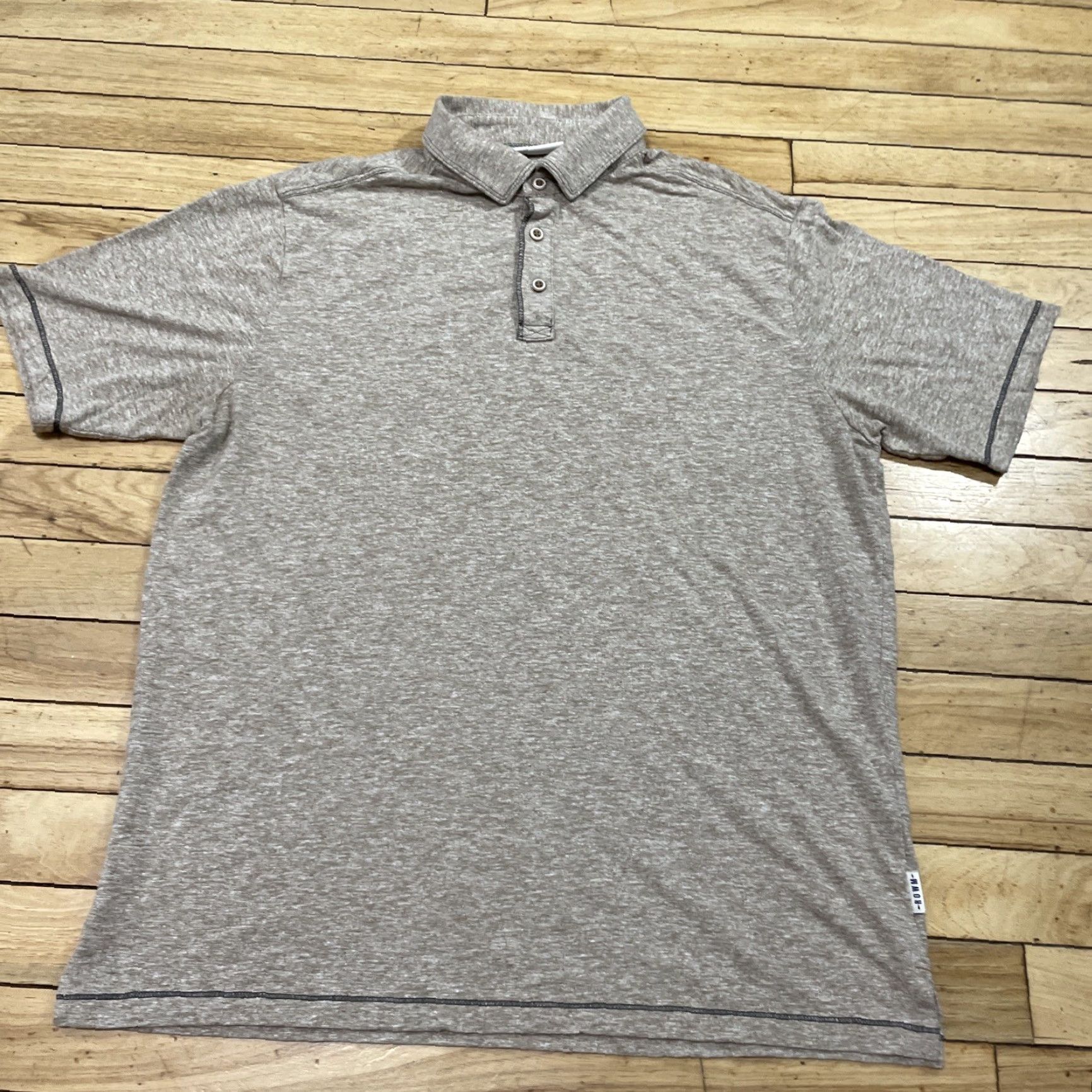 Vintage ROWM Polo Shirt Men L Brown Tan Preppy Western Stretch Golf Stitch Size US L / EU 52-54 / 3 - 2 Thumbnail