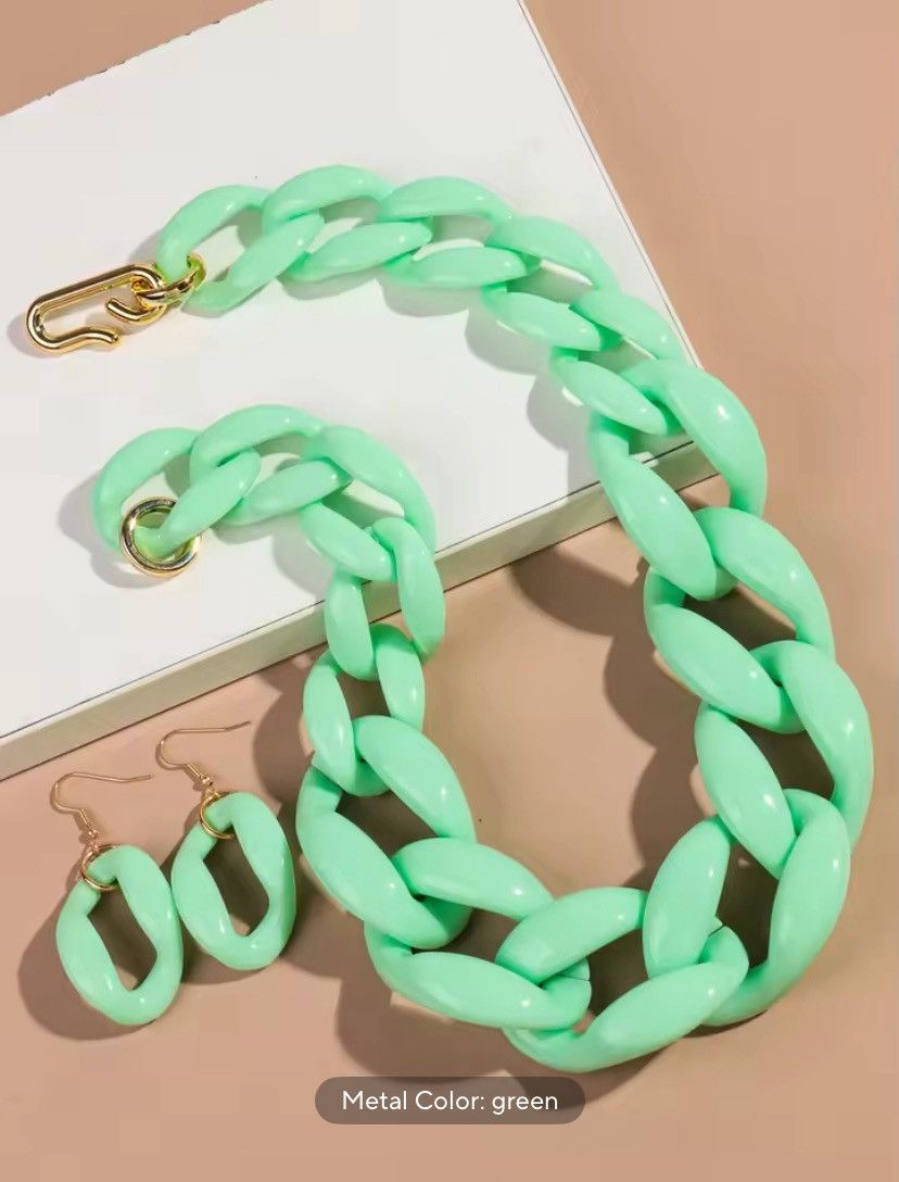 Other Chunky Chain Necklace Earrings Size ONE SIZE - 1 Thumbnail