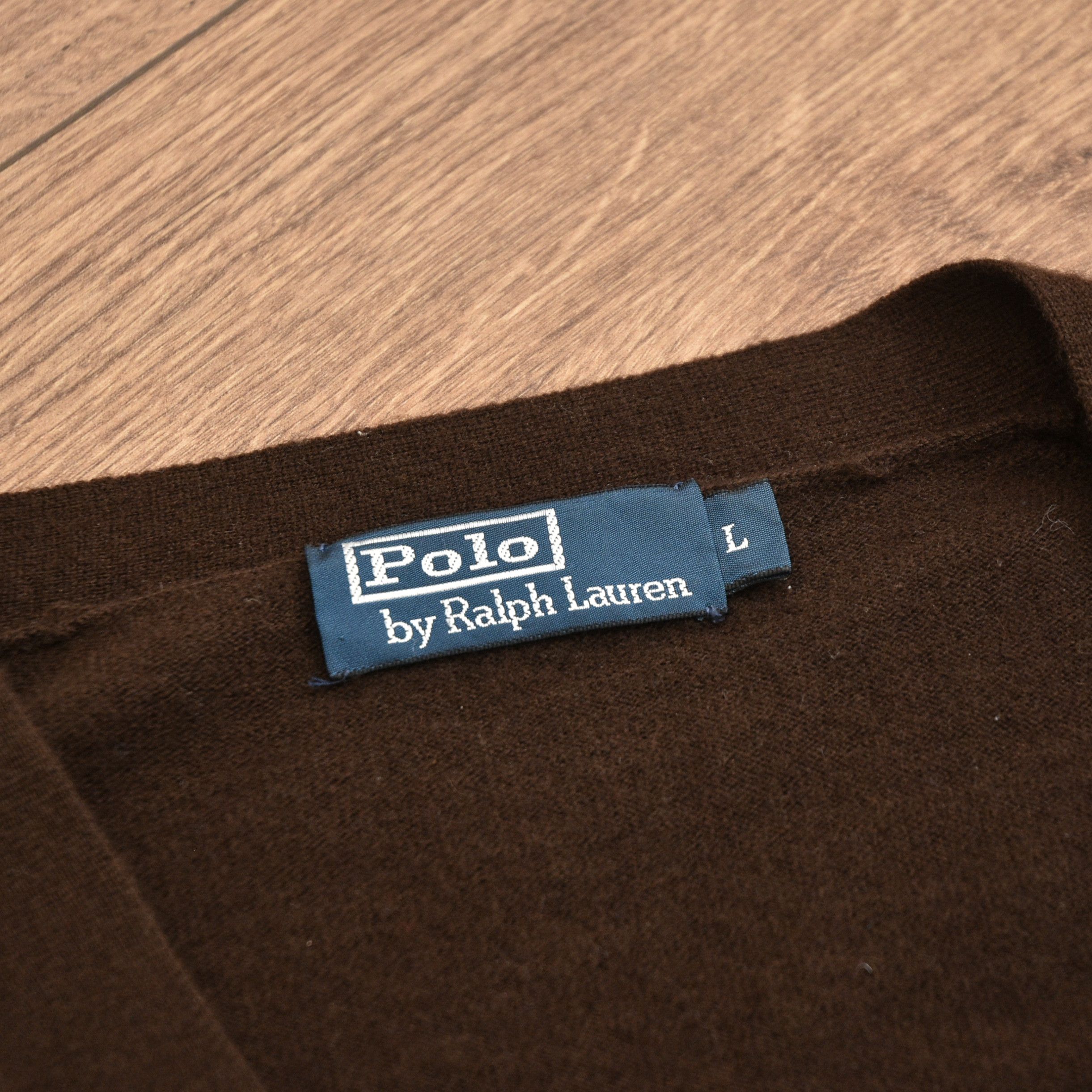 Polo Ralph Lauren Vintage POLO Ralph Lauren Merino Wool Brown Cardigan Old Size US L / EU 52-54 / 3 - 10 Thumbnail