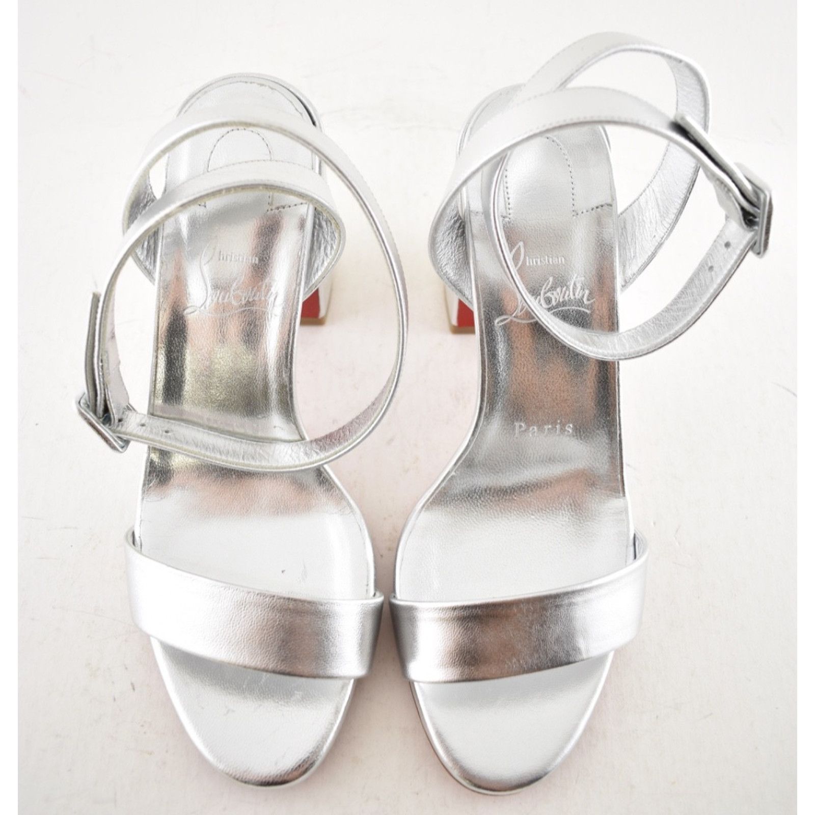 Christian Louboutin Christian Louboutin Miss Sabina 85 Silver Block Heel 36.5 Size US 6.5 / IT 36.5 - 10 Thumbnail