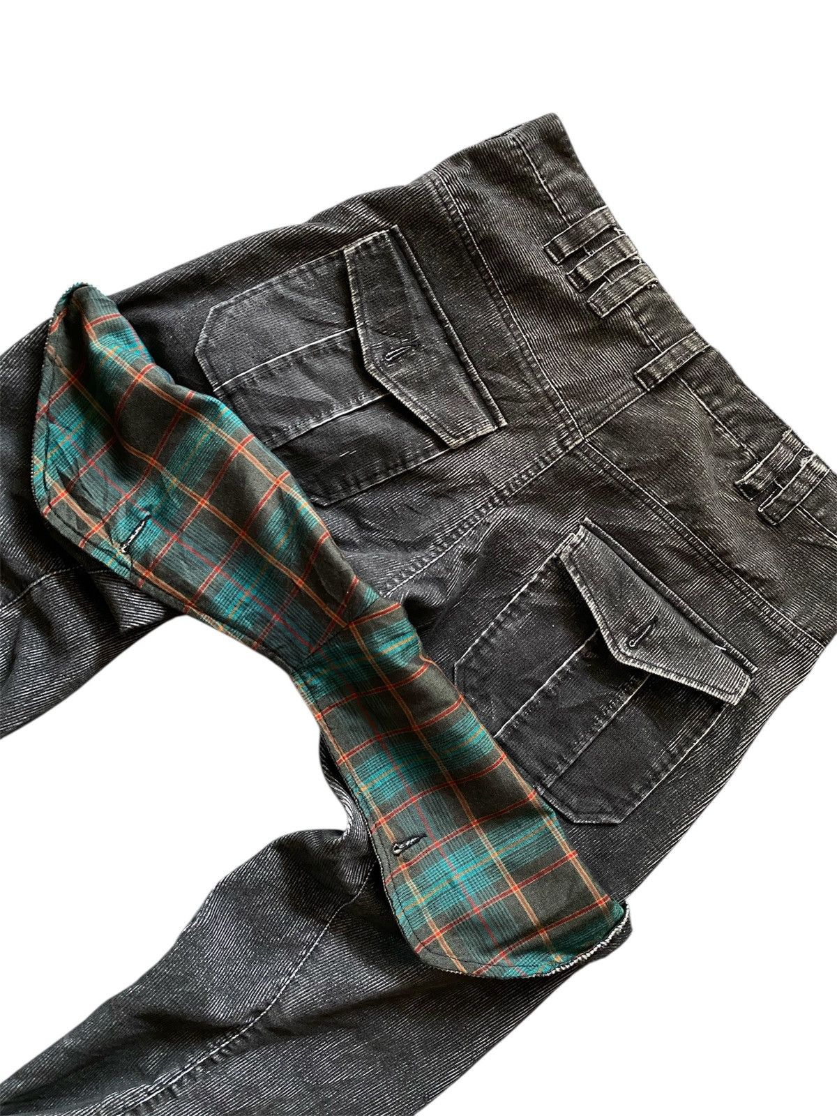 Japanese Brand RARE! Twisted Leg Baggy Punk Corduroy Multi Pocket Pant Size US 35 - 5 Thumbnail