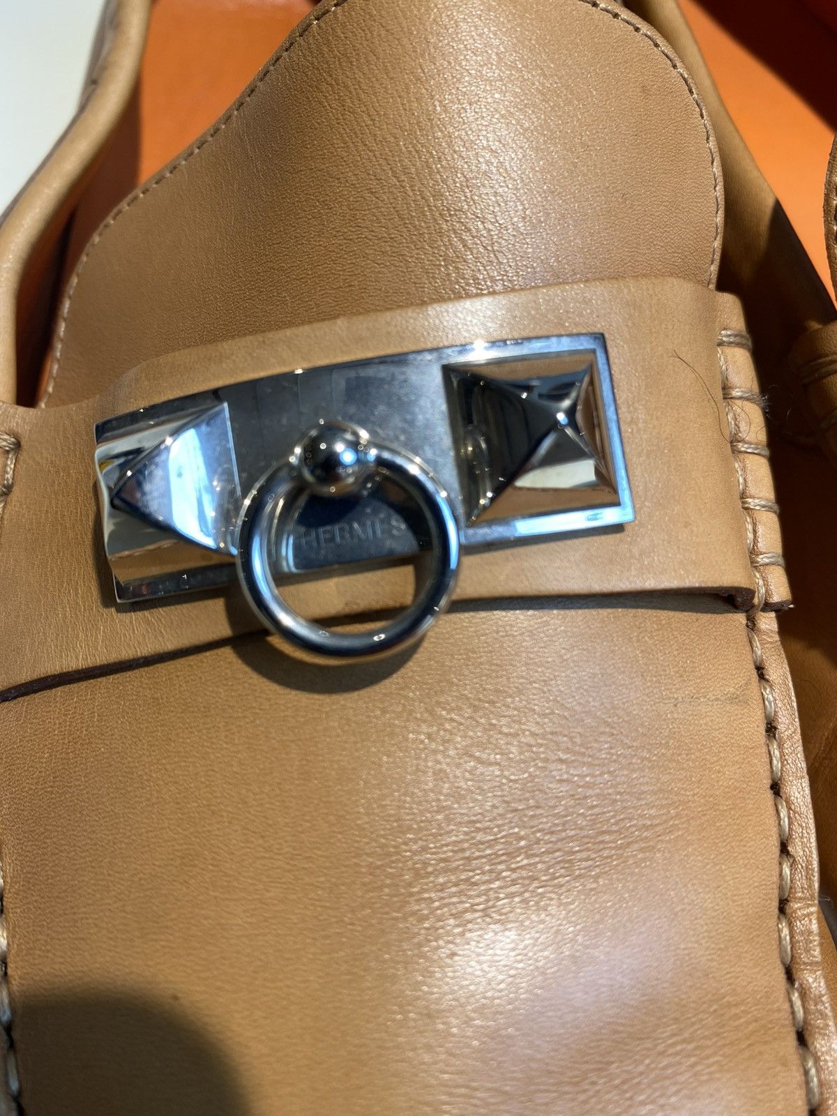Hermes HERMES Brown IRVING LOAFERS Size US 11 / EU 44 - 6 Thumbnail