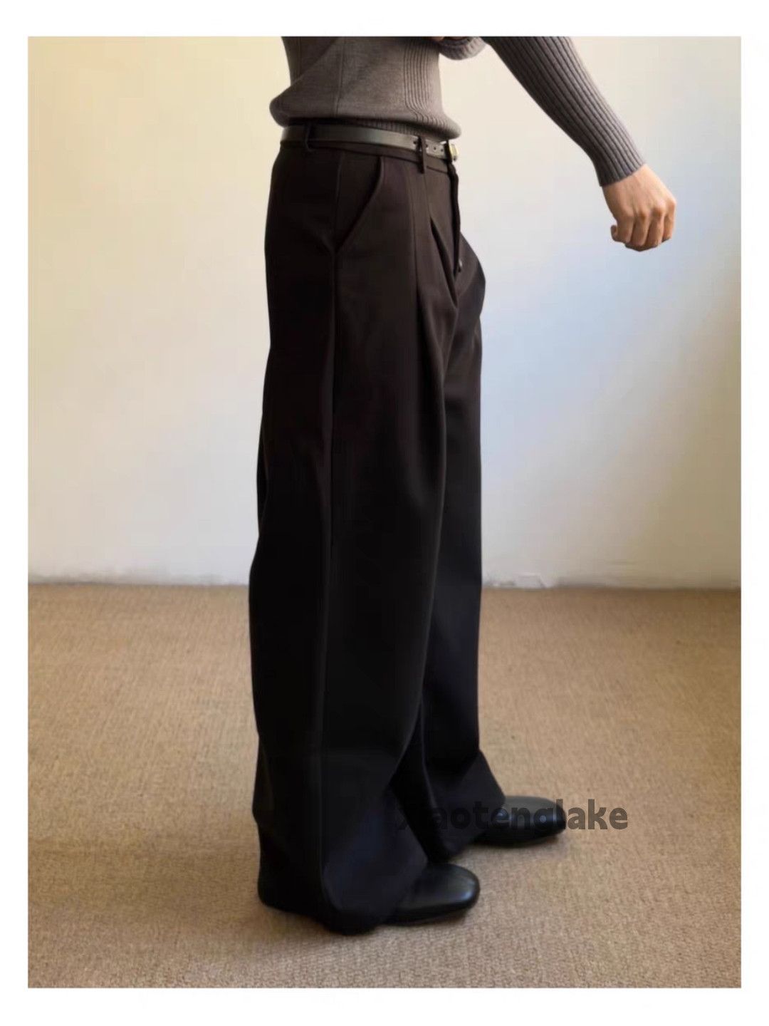 Vintage ltx woolen retro wide Leg loose yuppie cleanfit pants Size US 28 / EU 44 - 3 Thumbnail