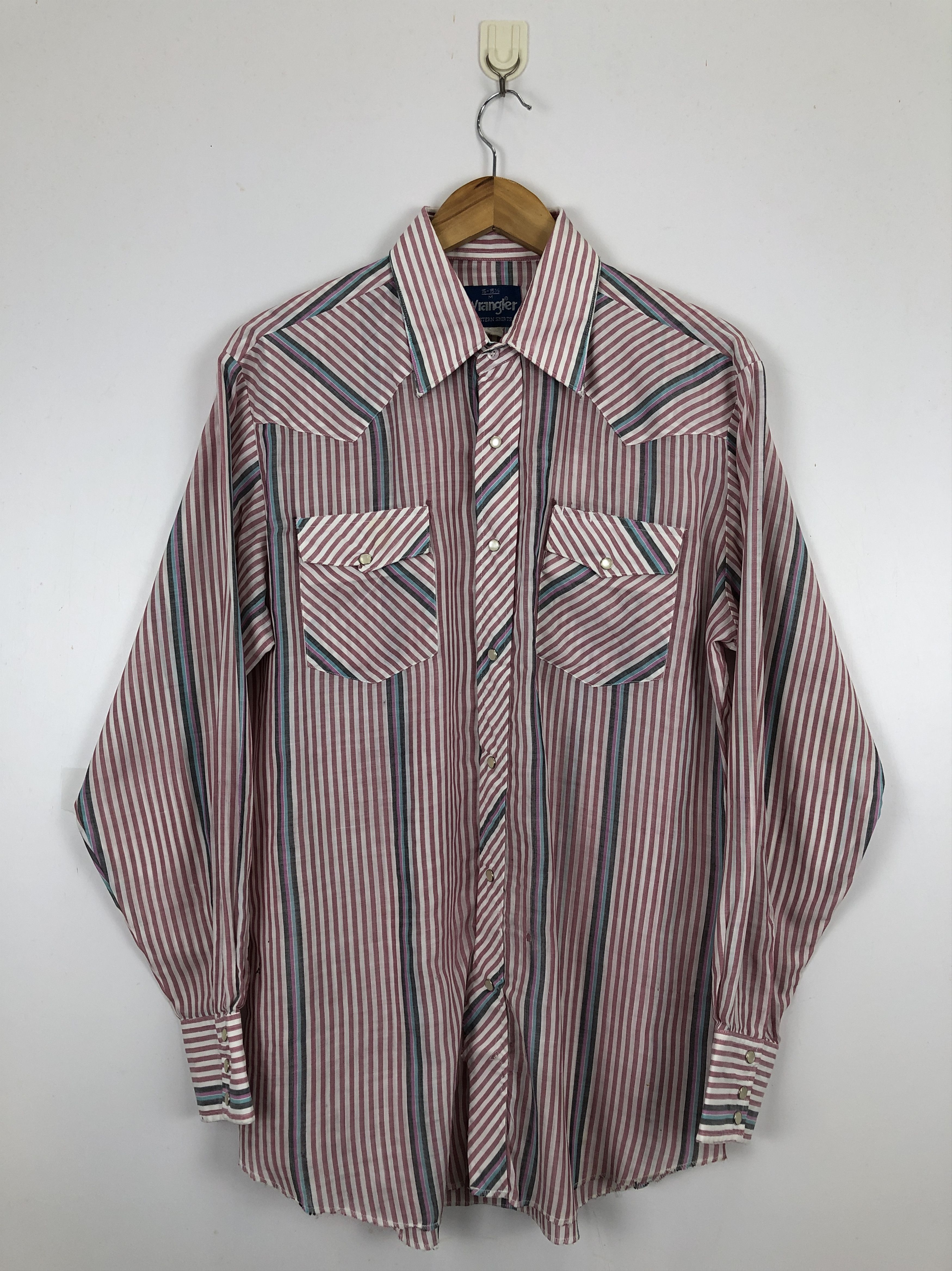 Vintage 70s Wrangler Stripes Paperthin Western Shirt TA0463