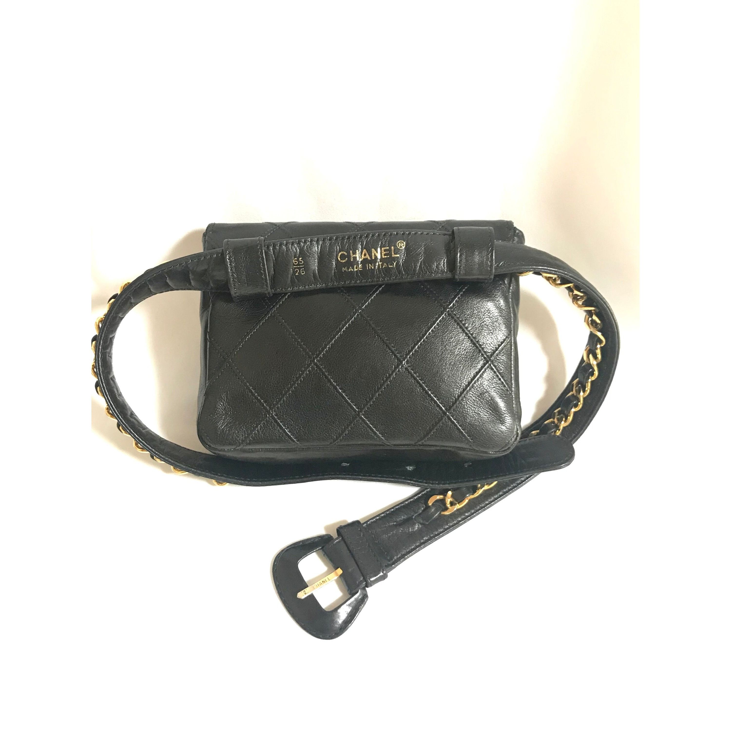Chanel Vintage CHANEL black leather waist purse, fanny pack Size ONE SIZE - 3 Thumbnail