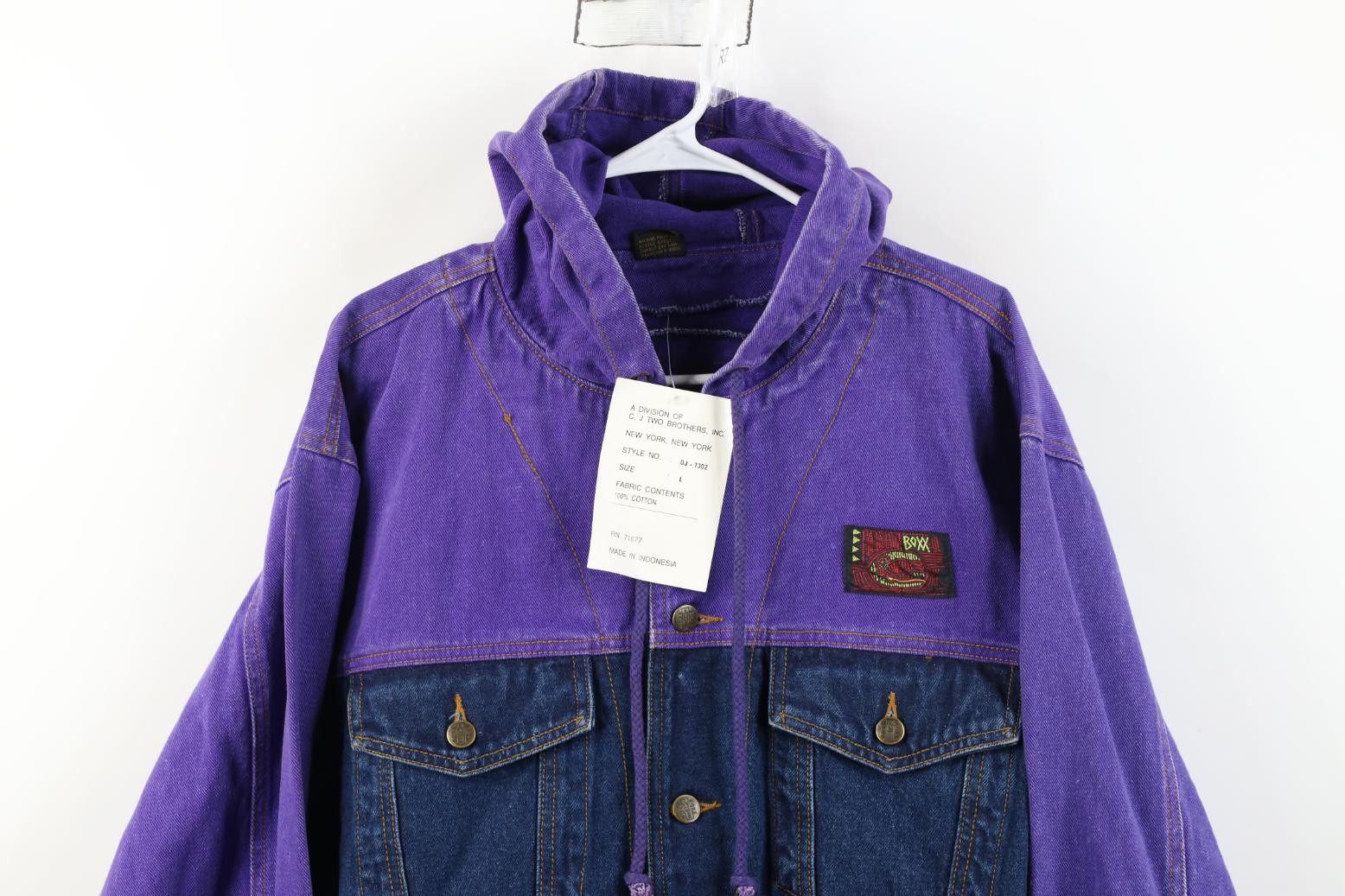 Vintage Deadstock Vintage 90s Streetwear Hooded Denim Trucker Jacket Size US L / EU 52-54 / 3 - 2 Thumbnail