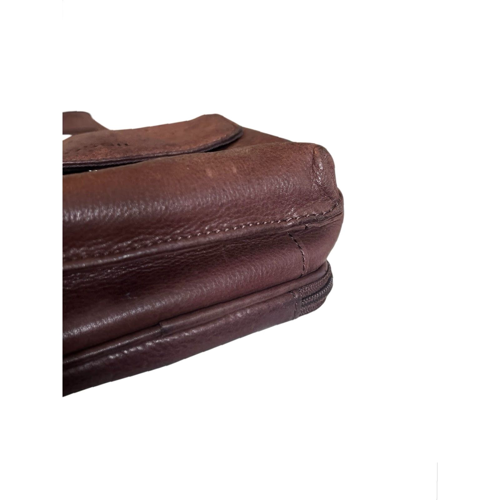 Fossil VINTAGE Fossil Crossbody Organizer Handbag Brown Leather Shoulder Purse Size ONE SIZE - 7 Thumbnail