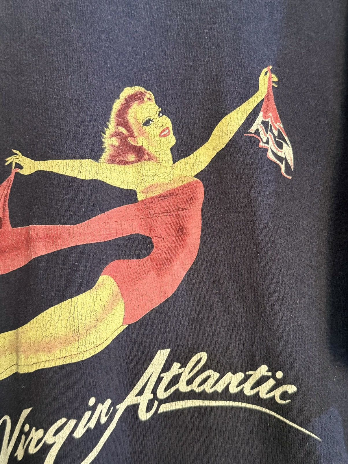 Band Tees Vintage 90s Fly VIRGIN Atlantic Faded Tee Size US XL / EU 56 / 4 - 3 Thumbnail