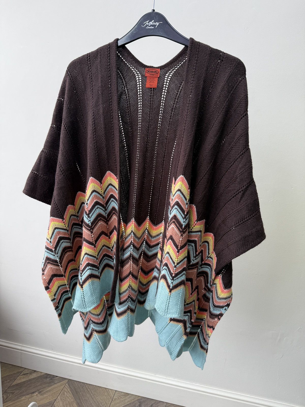 Missoni Missoni Women’s Wool Knit Cardigan Cape Poncho Zigzag Size ONE SIZE - 3 Thumbnail